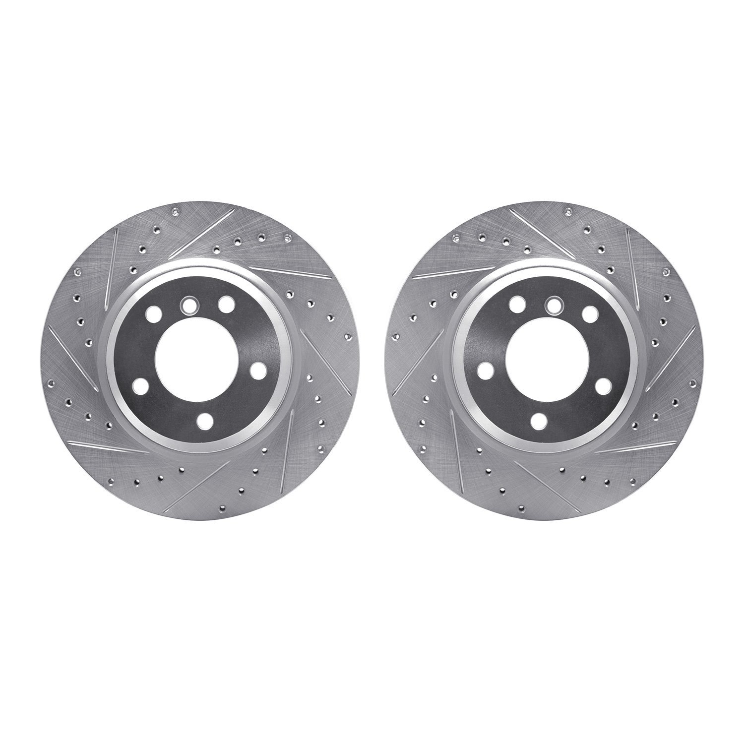 7002-31019 Drilled/Slotted Brake Rotors [Silver], 2006-2012 BMW, Position: Front