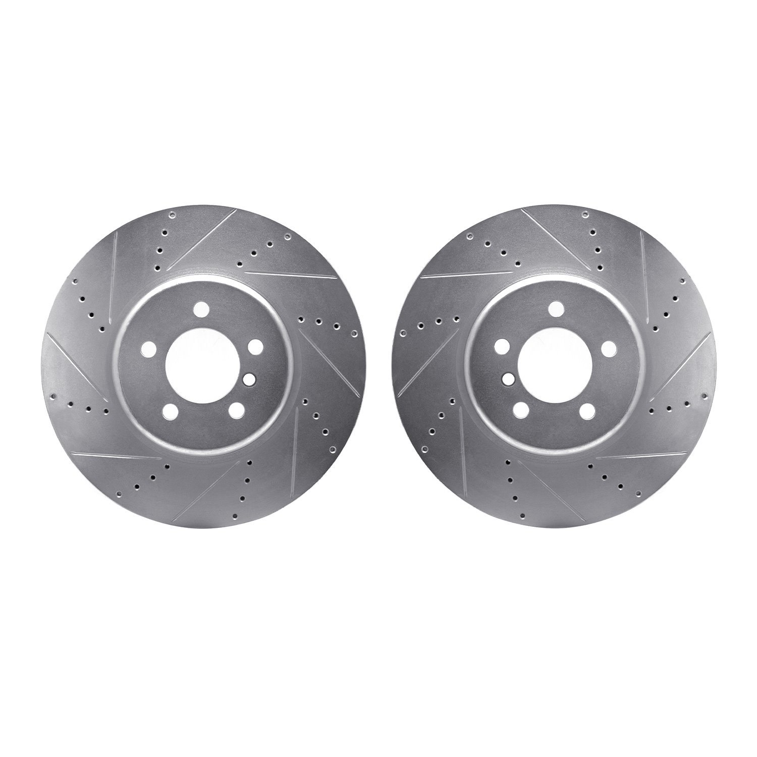 7002-31022 Drilled/Slotted Brake Rotors [Silver], 2013-2020 BMW, Position: Front