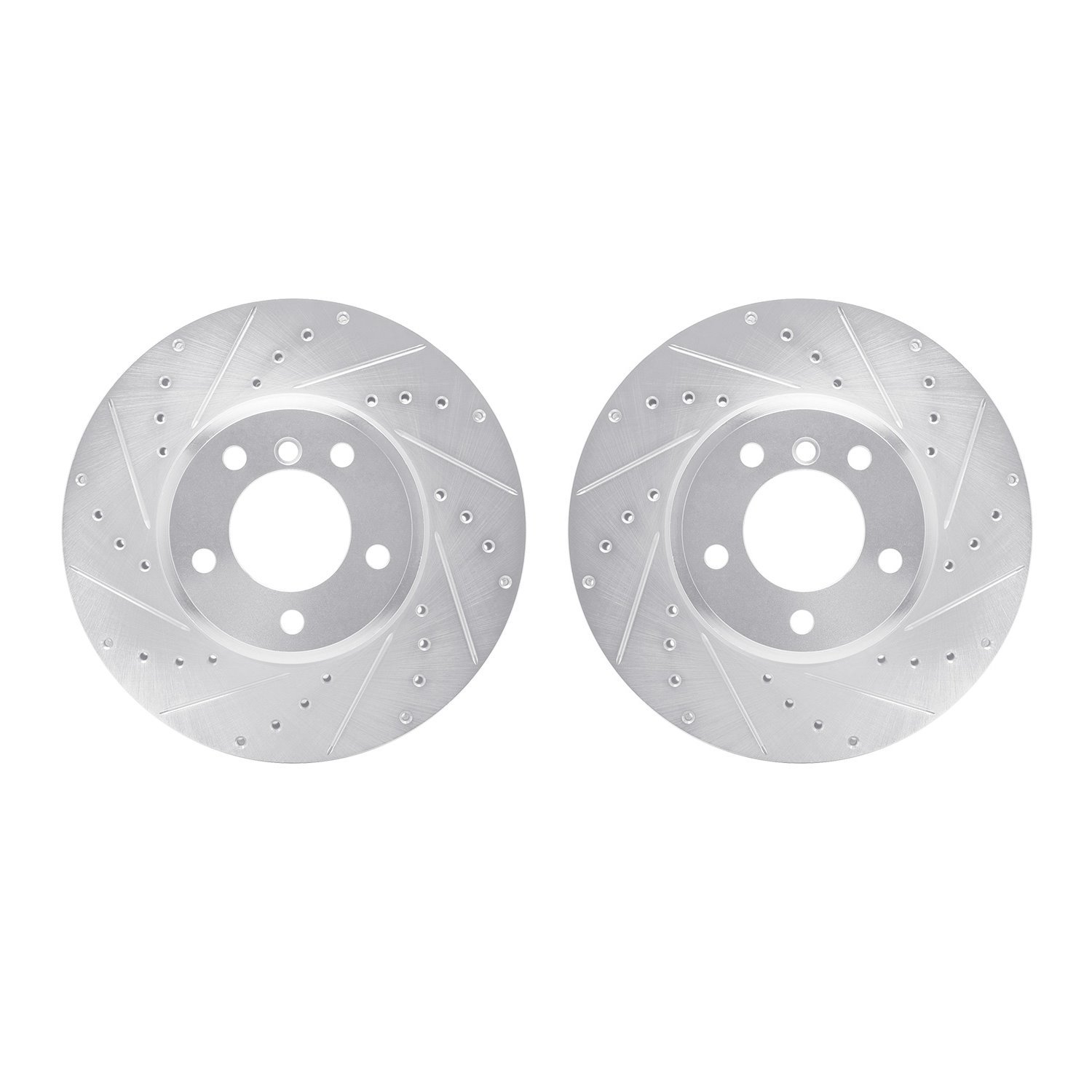 7002-31026 Drilled/Slotted Brake Rotors [Silver], 2004-2010 BMW, Position: Front