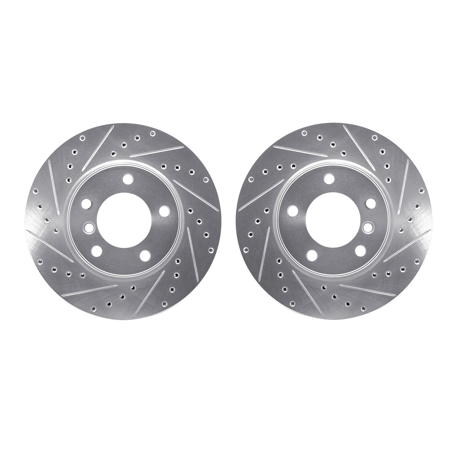 7002-31027 Drilled/Slotted Brake Rotors [Silver], 2004-2010 BMW, Position: Front