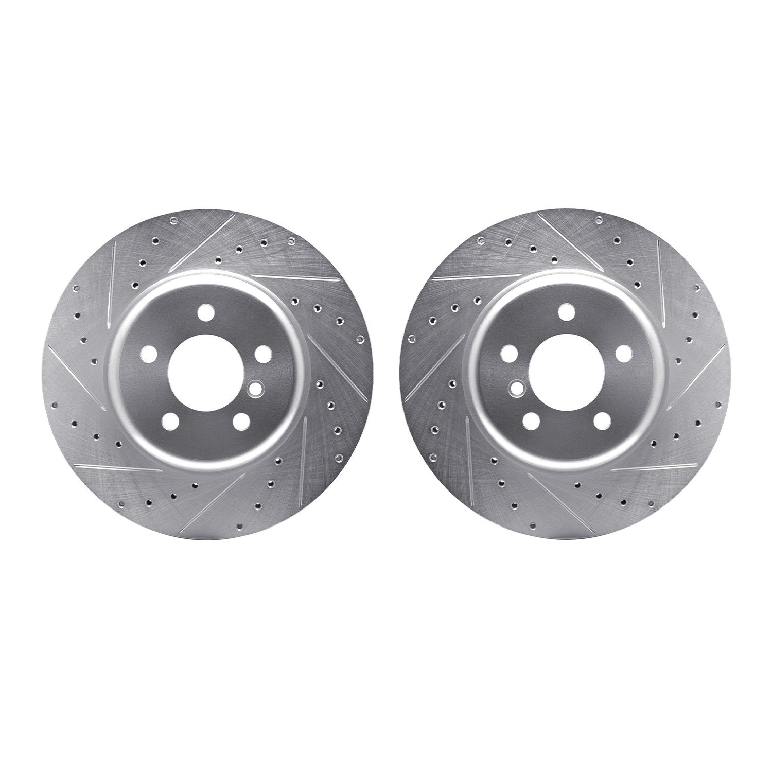 7002-31033 Drilled/Slotted Brake Rotors [Silver], 2011-2019 BMW, Position: Front