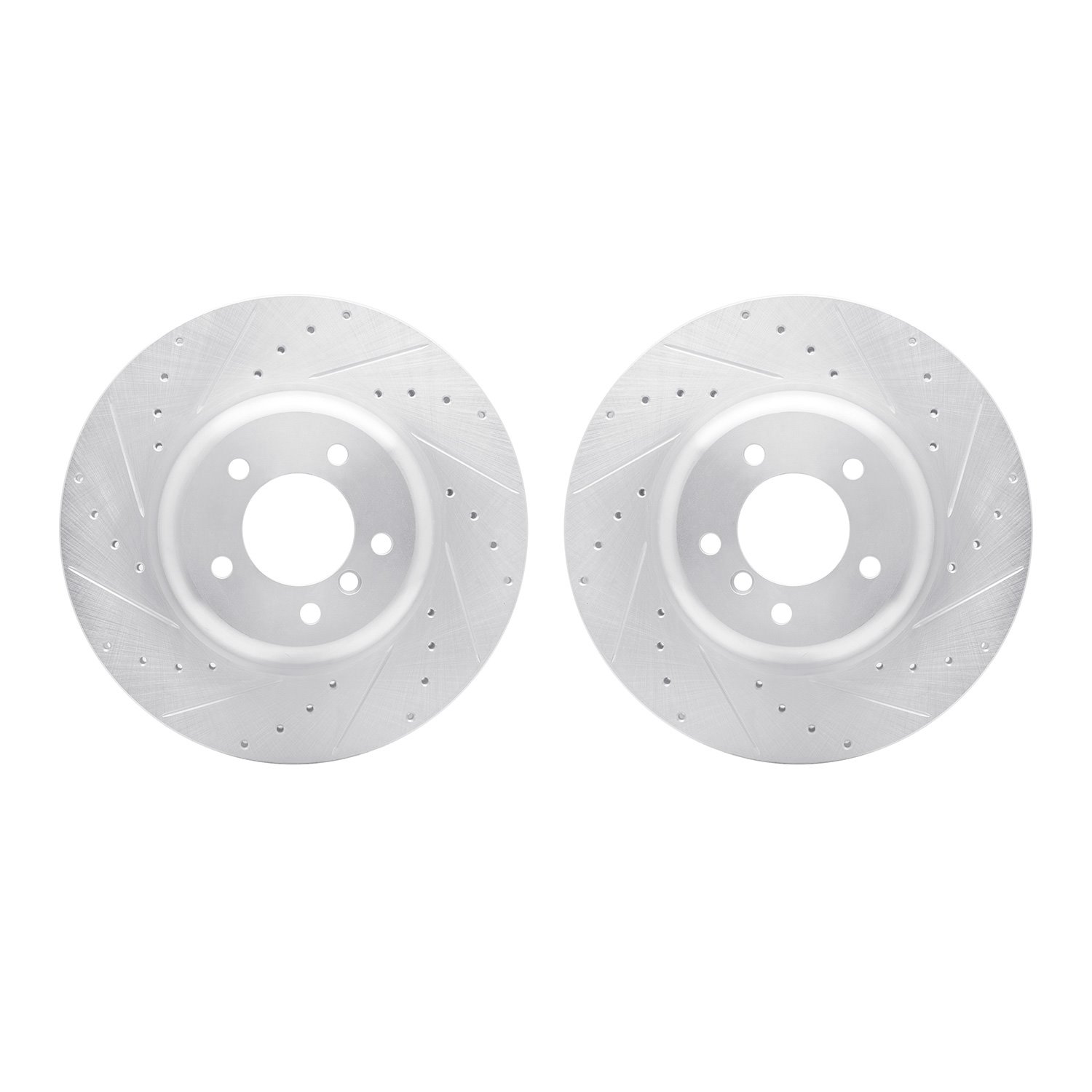 7002-31035 Drilled/Slotted Brake Rotors [Silver], 2004-2010 BMW, Position: Front
