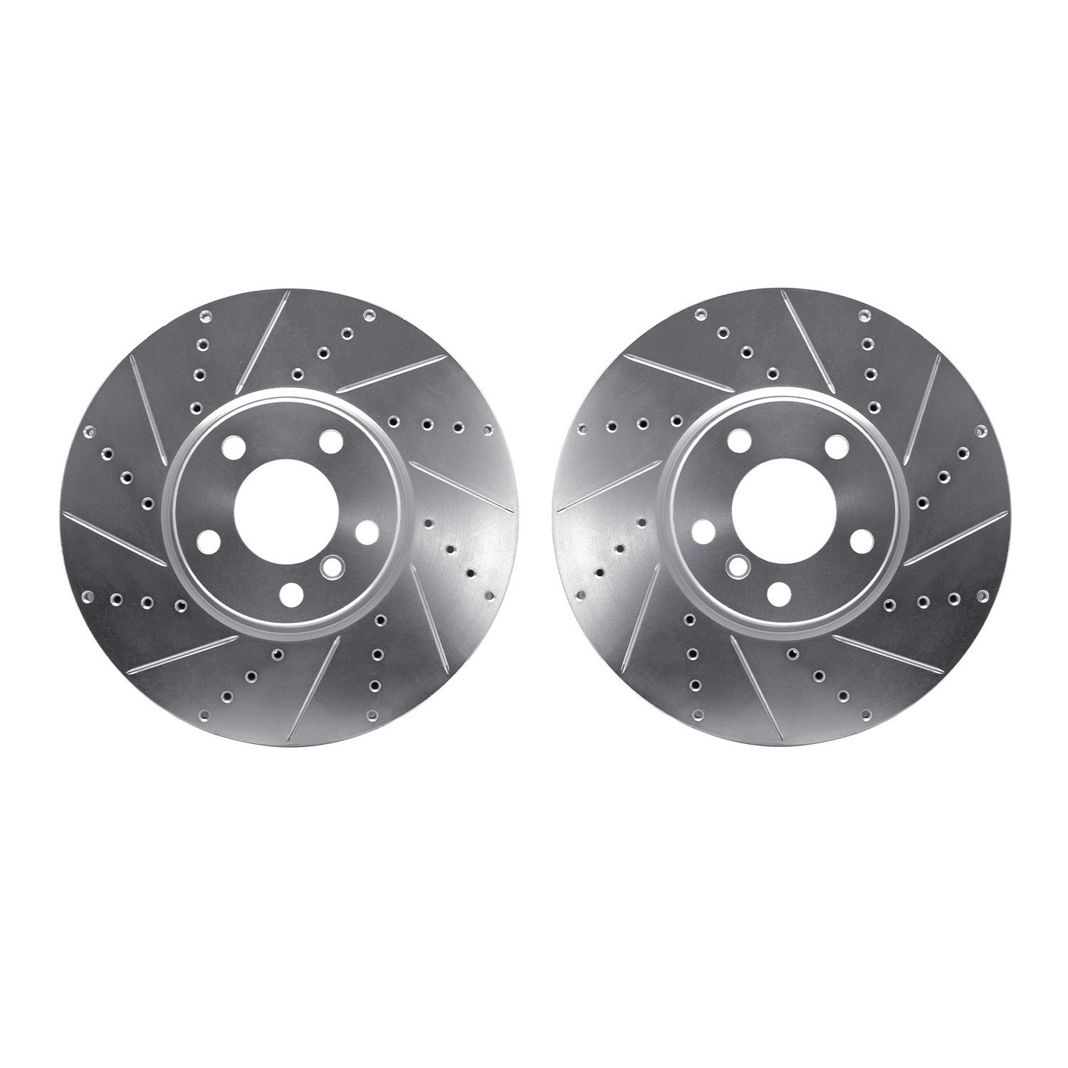 7002-31036 Drilled/Slotted Brake Rotors [Silver], 2010-2018 BMW, Position: Front