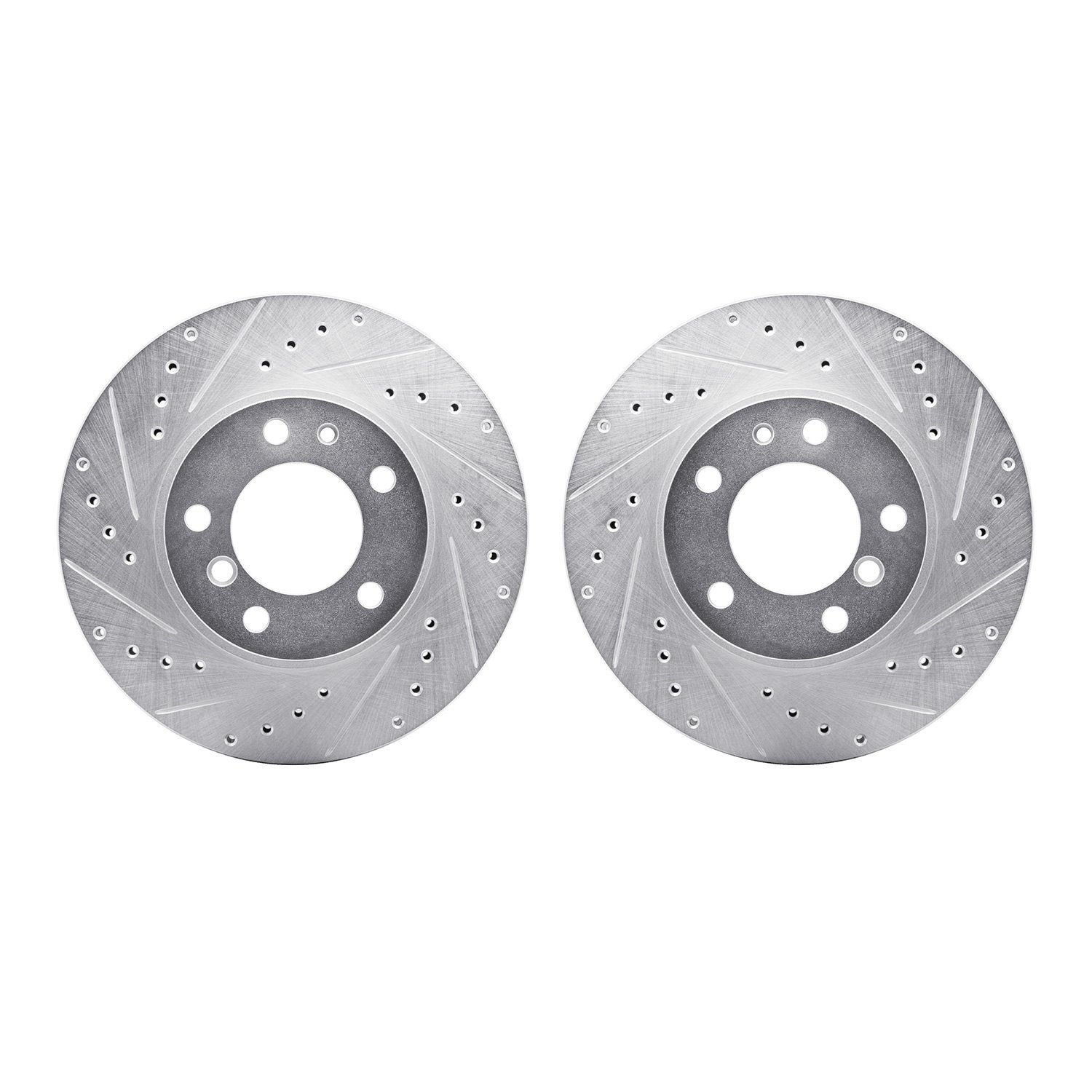 7002-31037 Drilled/Slotted Brake Rotors [Silver], 1987-1995 BMW, Position: Front