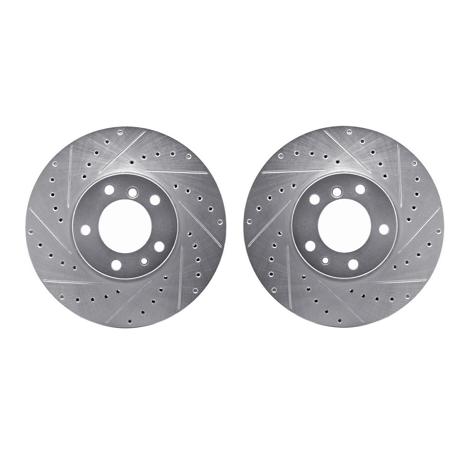7002-31038 Drilled/Slotted Brake Rotors [Silver], 1991-2001 BMW, Position: Front