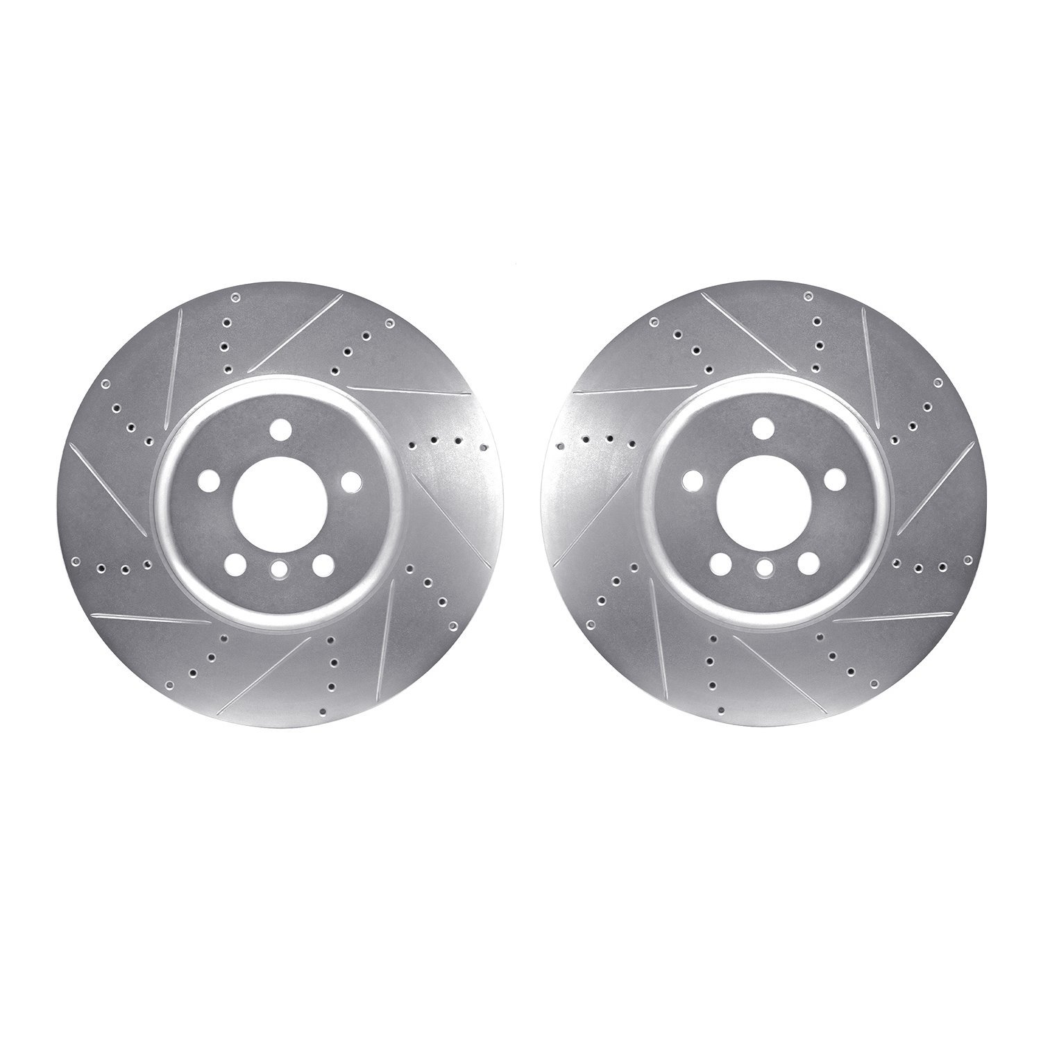 7002-31040 Drilled/Slotted Brake Rotors [Silver], 2009-2017 BMW, Position: Front