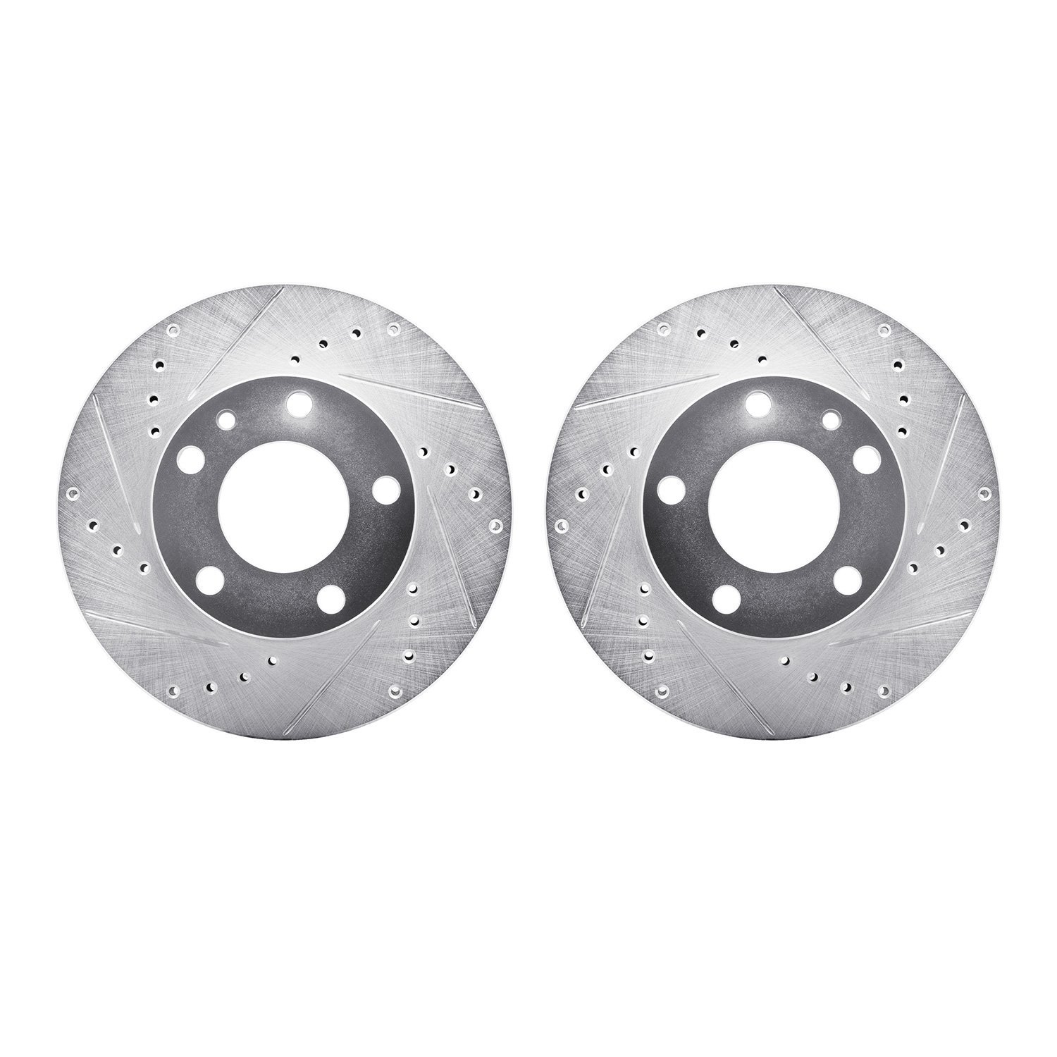 7002-31041 Drilled/Slotted Brake Rotors [Silver], 1982-1986 BMW, Position: Front