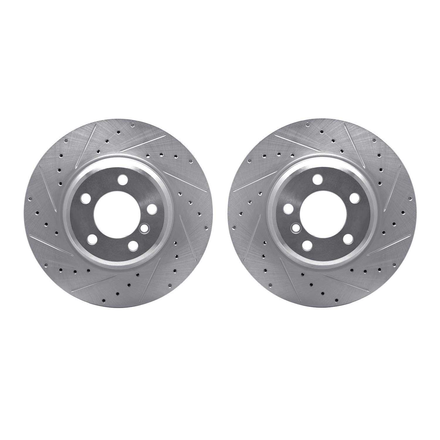 Drilled/Slotted Brake Rotors [Silver], 2002-2008 BMW