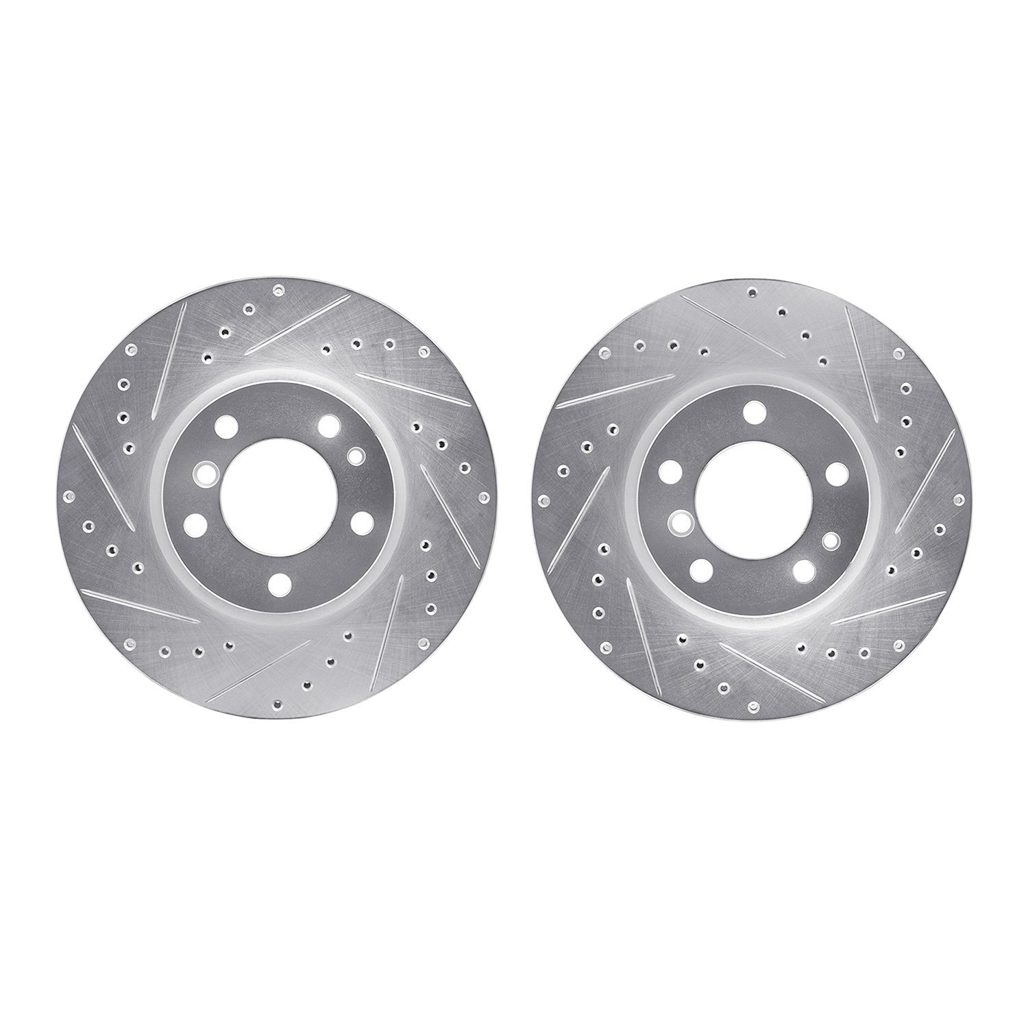 7002-31045 Drilled/Slotted Brake Rotors [Silver], 1993-1997 BMW, Position: Front