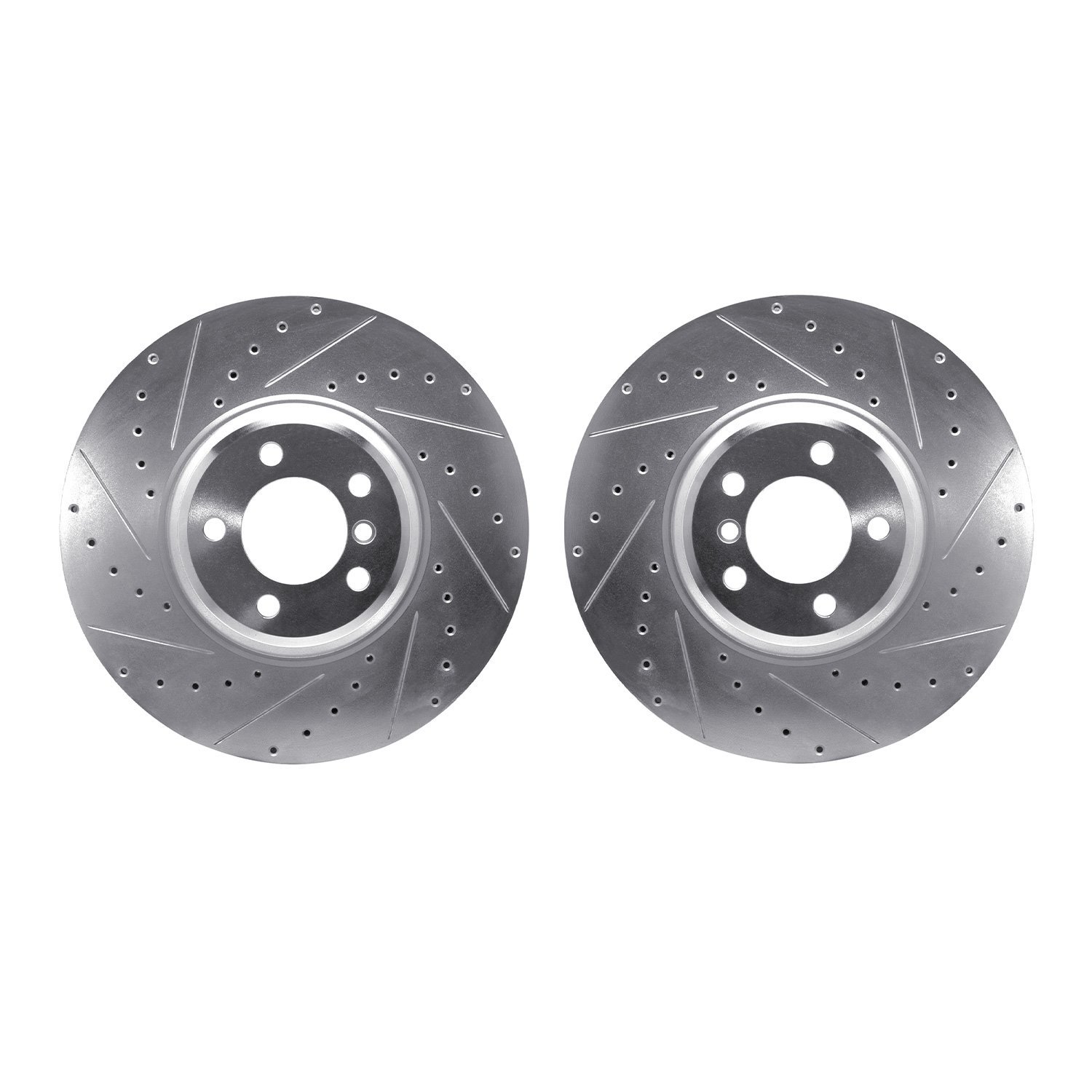 7002-31046 Drilled/Slotted Brake Rotors [Silver], 2007-2008 BMW, Position: Front