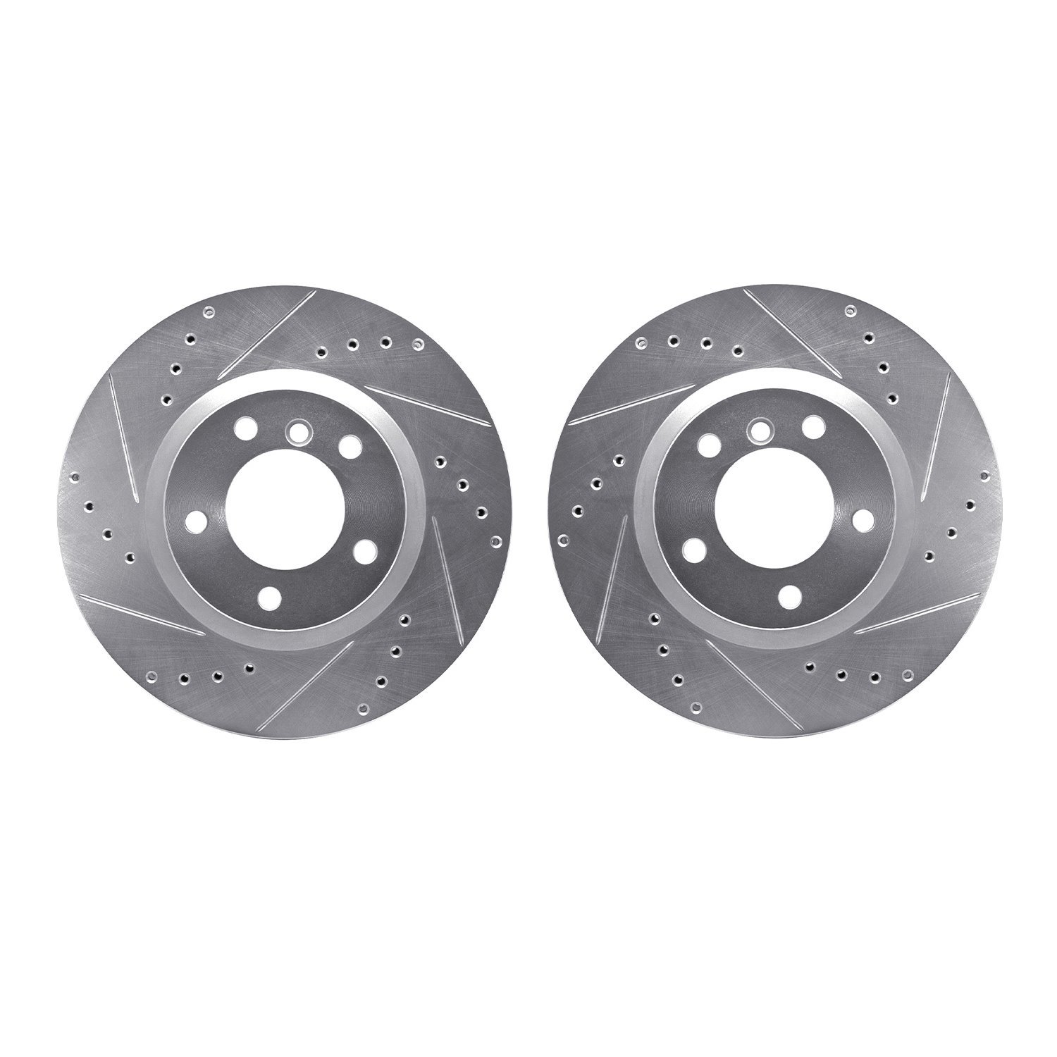 7002-31050 Drilled/Slotted Brake Rotors [Silver], 1995-2002 BMW, Position: Front