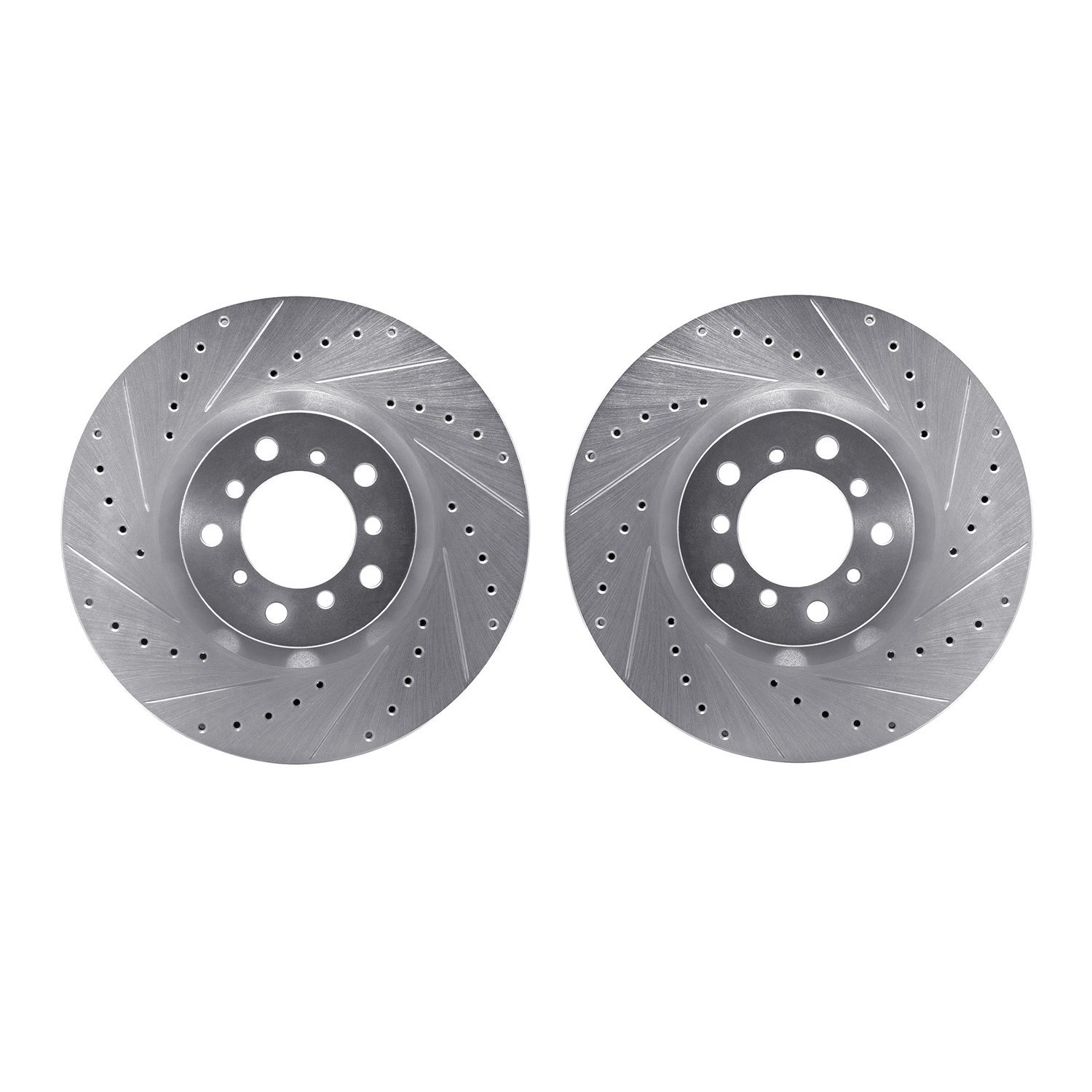 7002-31054 Drilled/Slotted Brake Rotors [Silver], 2000-2003 BMW, Position: Front