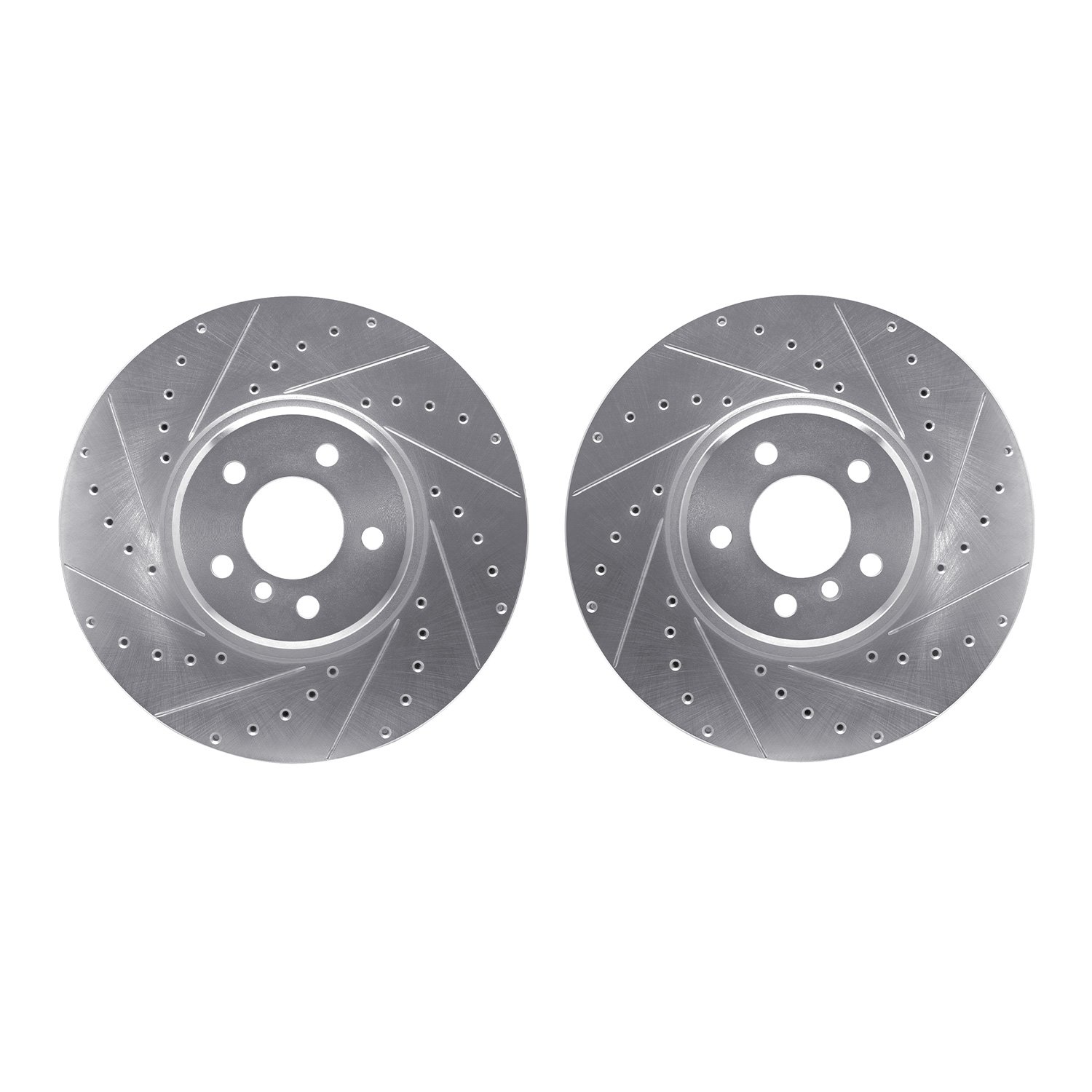 7002-31063 Drilled/Slotted Brake Rotors [Silver], 2008-2019 BMW, Position: Front
