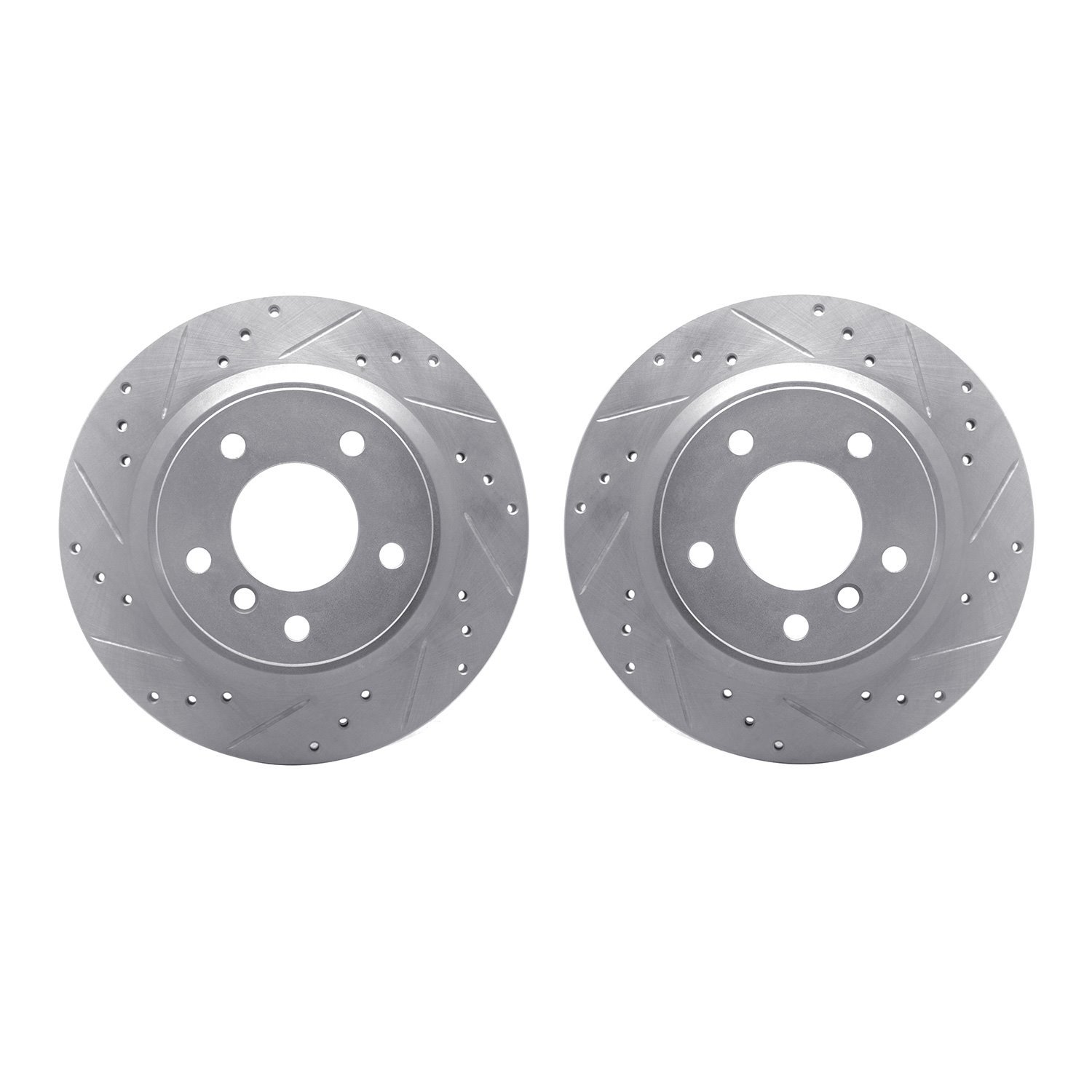 7002-31070 Drilled/Slotted Brake Rotors [Silver], 2008-2013 BMW, Position: Rear