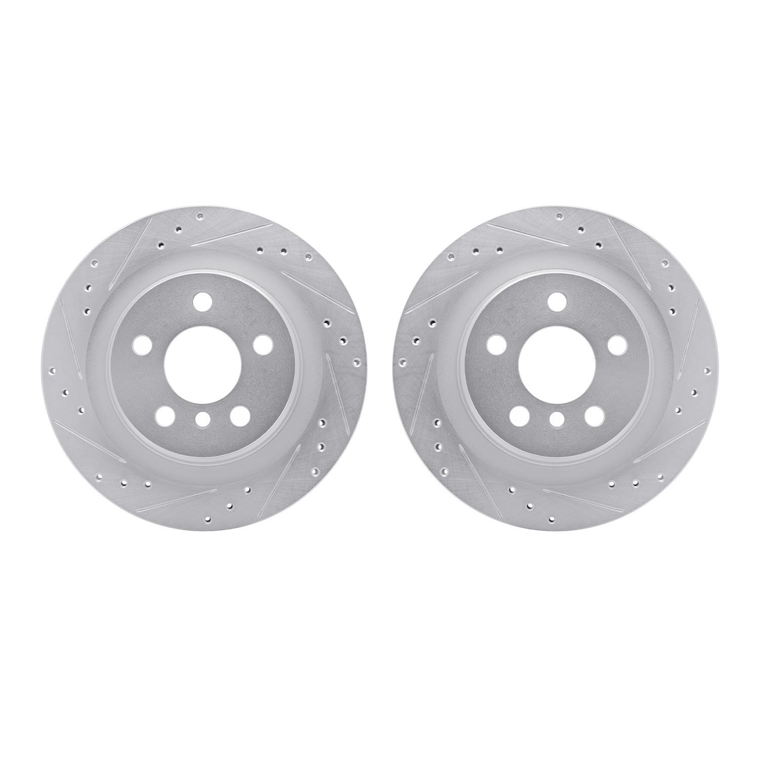 7002-31073 Drilled/Slotted Brake Rotors [Silver], Fits Select Multiple Makes/Models, Position: Rear
