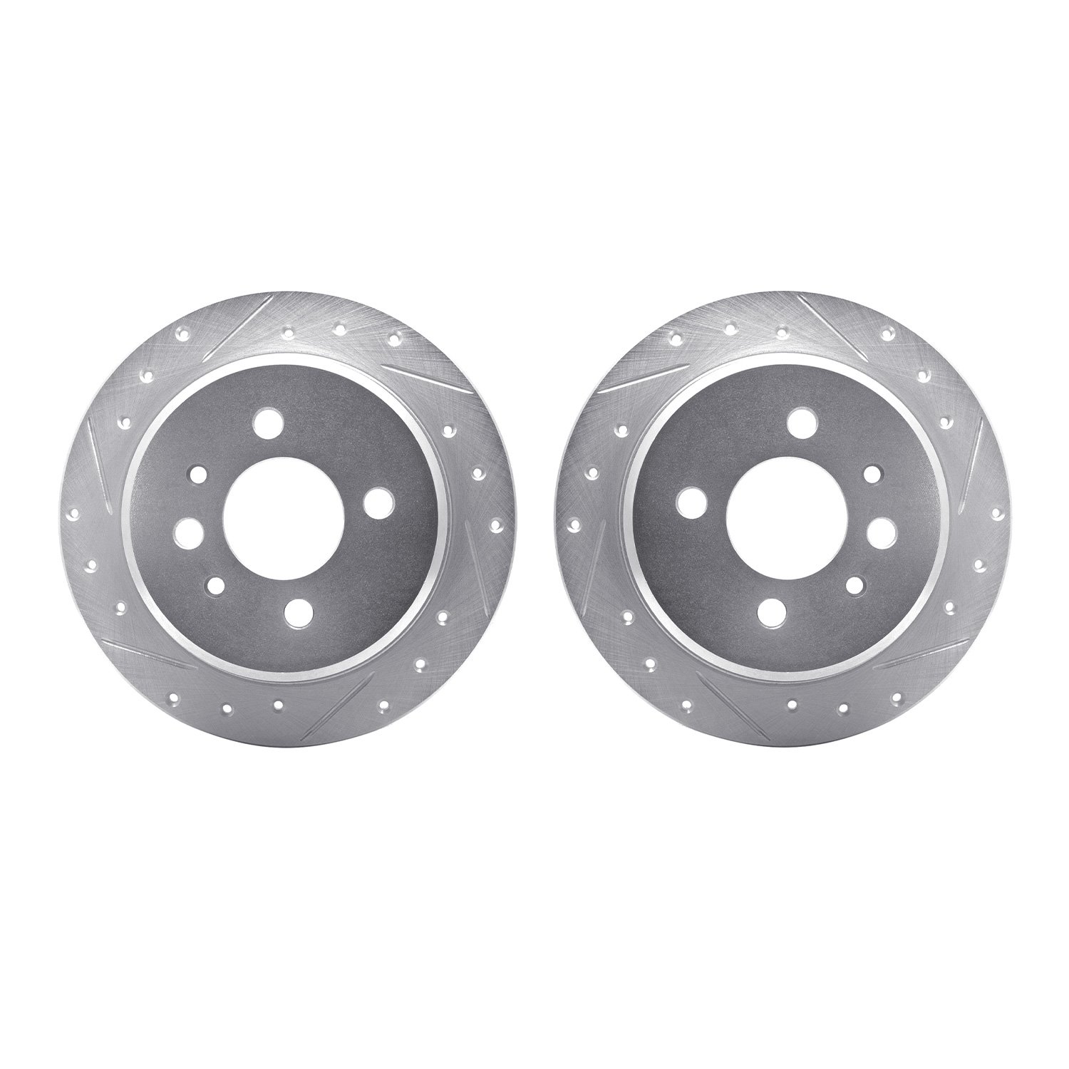 7002-31076 Drilled/Slotted Brake Rotors [Silver], 1984-1991 BMW, Position: Rear