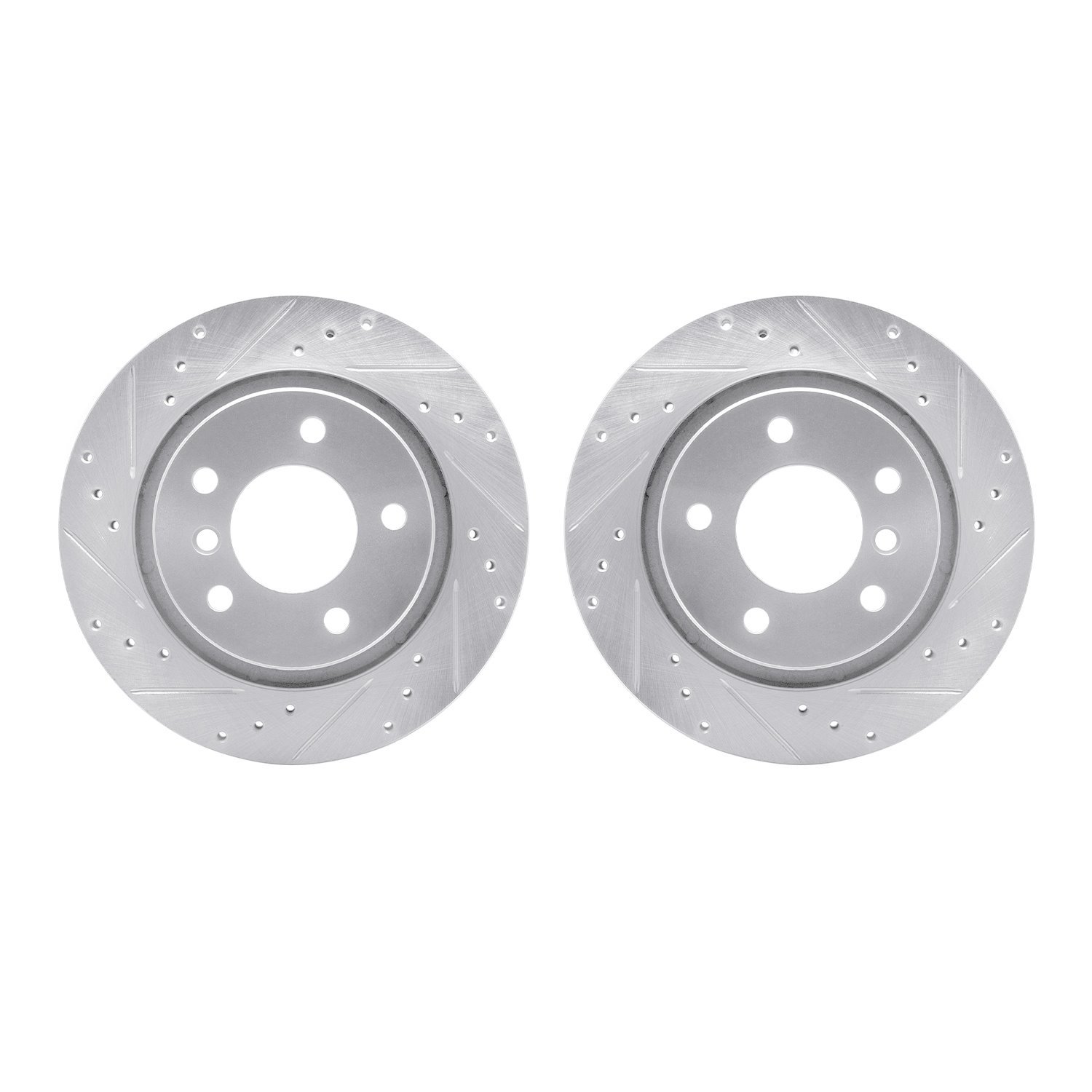 7002-31080 Drilled/Slotted Brake Rotors [Silver], 1999-2006 BMW, Position: Rear