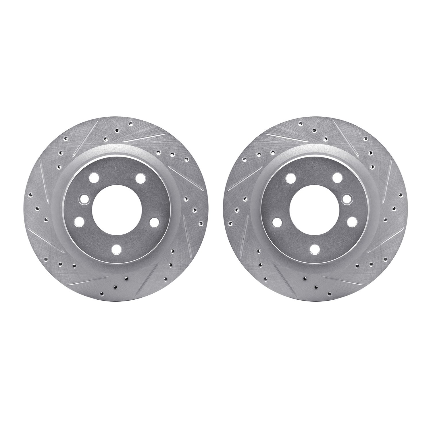 7002-31081 Drilled/Slotted Brake Rotors [Silver], 2006-2013 BMW, Position: Rear