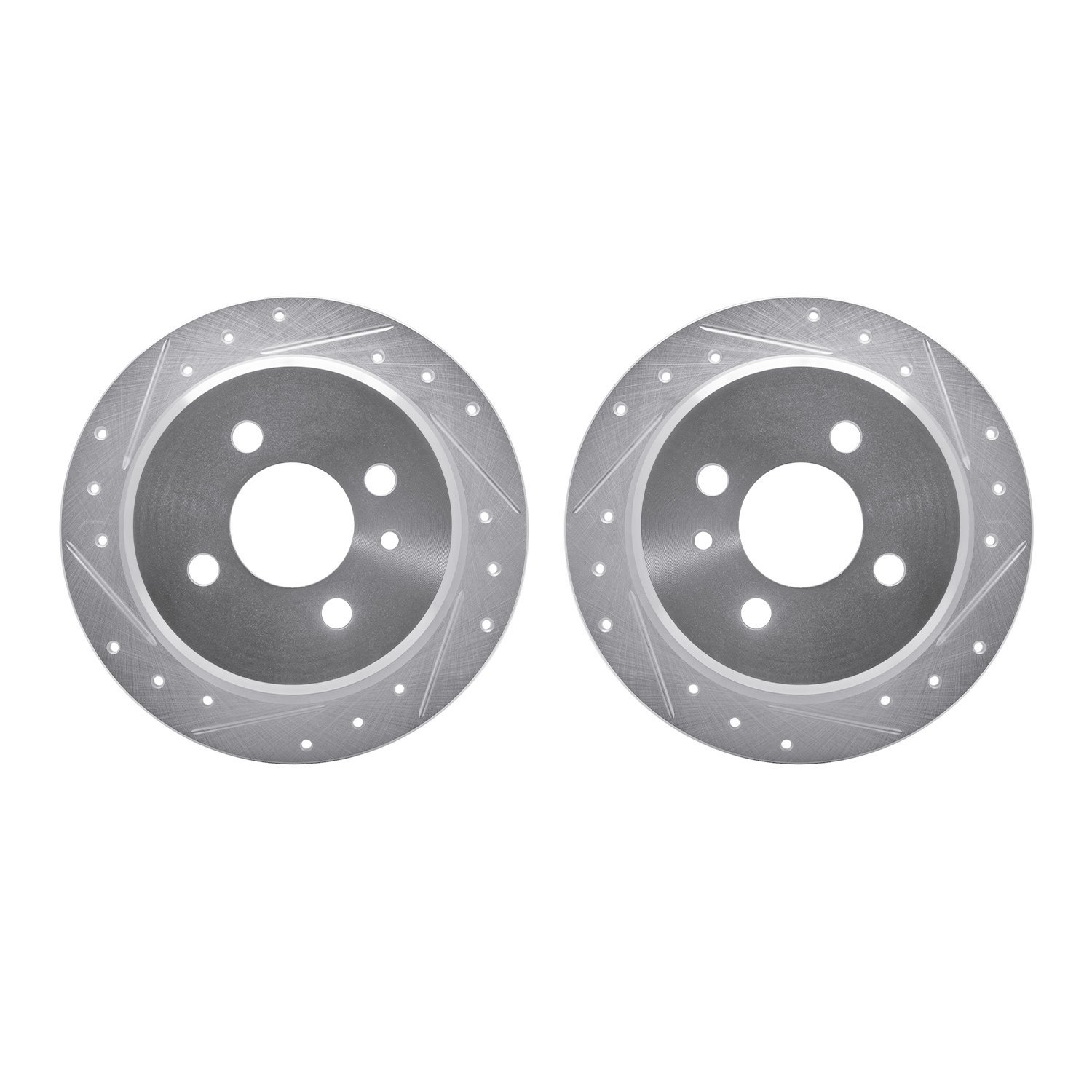 7002-31083 Drilled/Slotted Brake Rotors [Silver], 1988-1990 BMW, Position: Rear