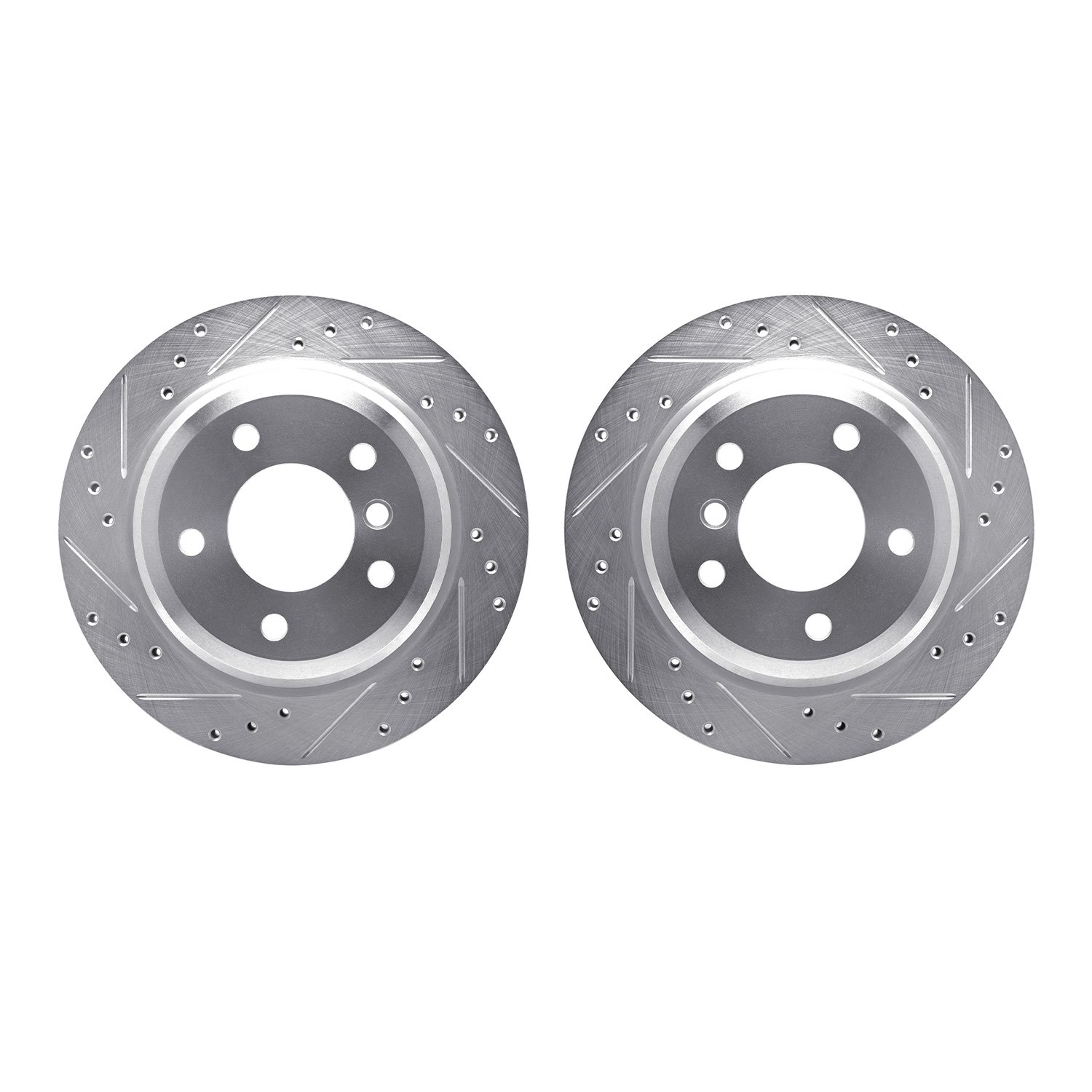 7002-31085 Drilled/Slotted Brake Rotors [Silver], 2006-2015 BMW, Position: Rear