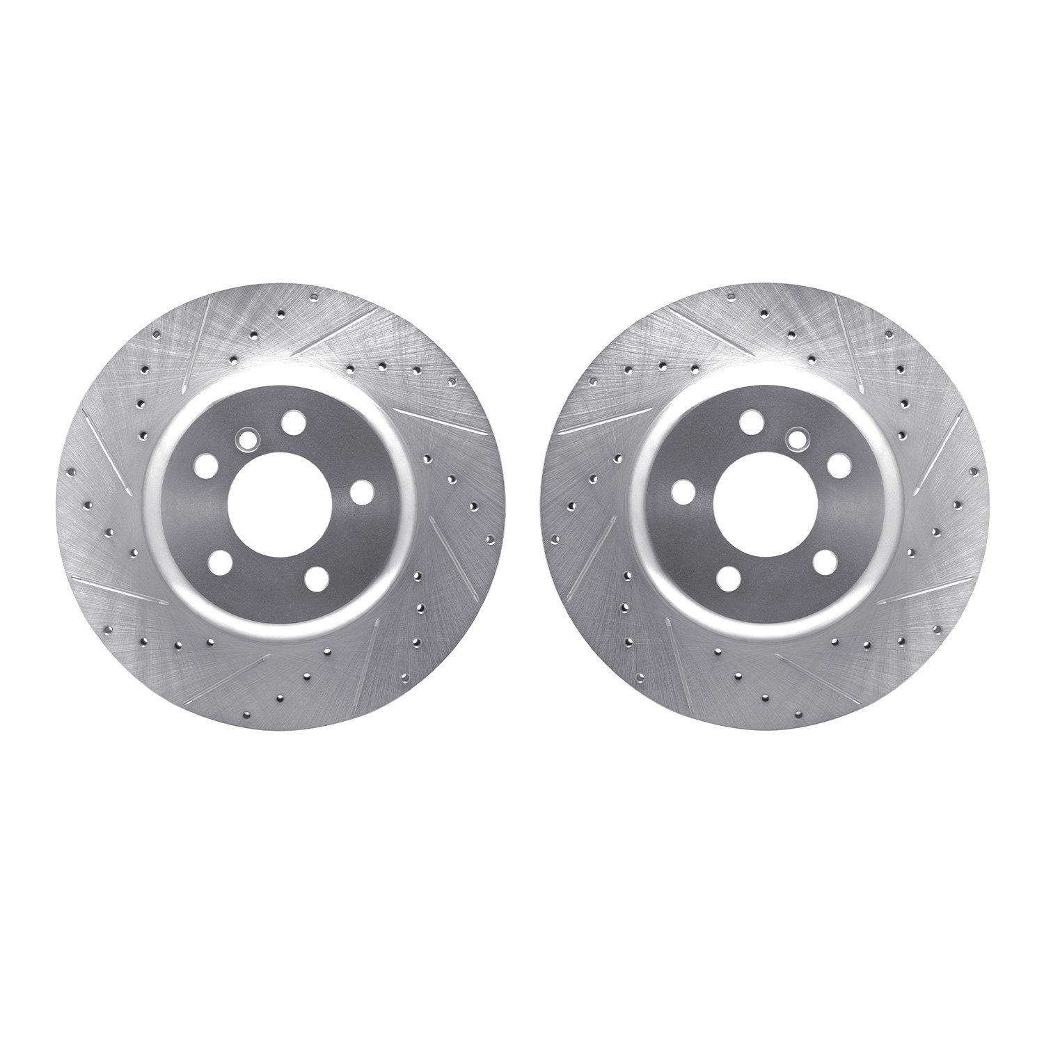 7002-31086 Drilled/Slotted Brake Rotors [Silver], 2013-2021 BMW, Position: Rear