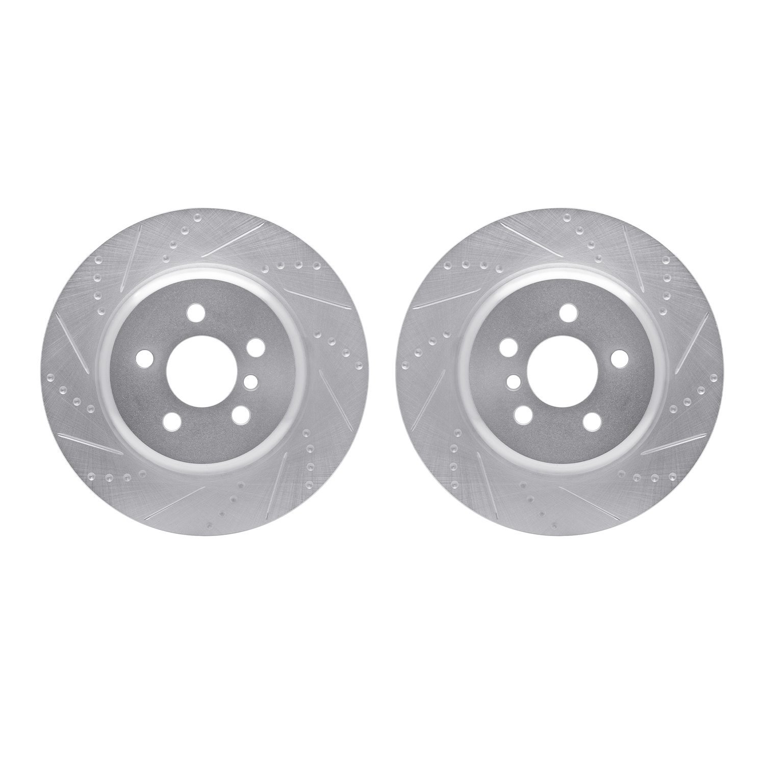 7002-31089 Drilled/Slotted Brake Rotors [Silver], Fits Select Multiple Makes/Models, Position: Rear