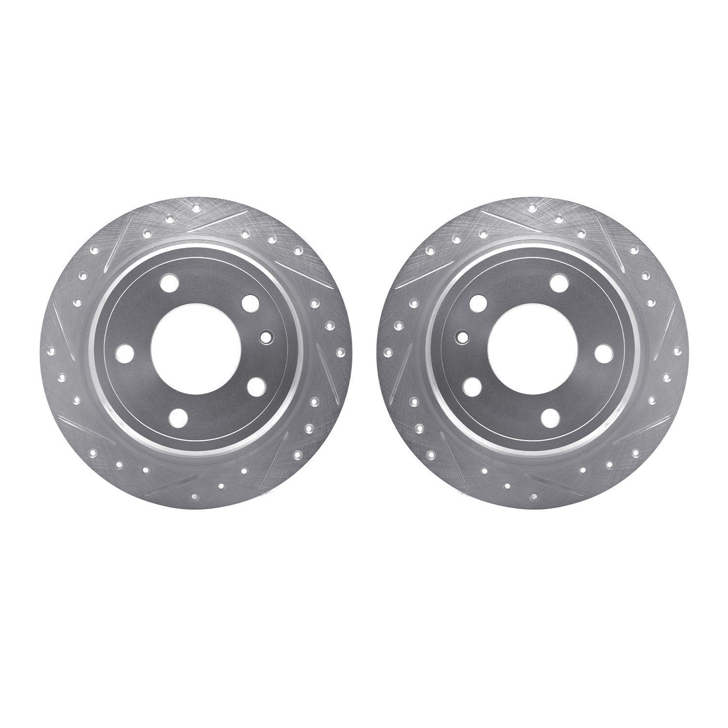 7002-31091 Drilled/Slotted Brake Rotors [Silver], 1982-1989 BMW, Position: Rear