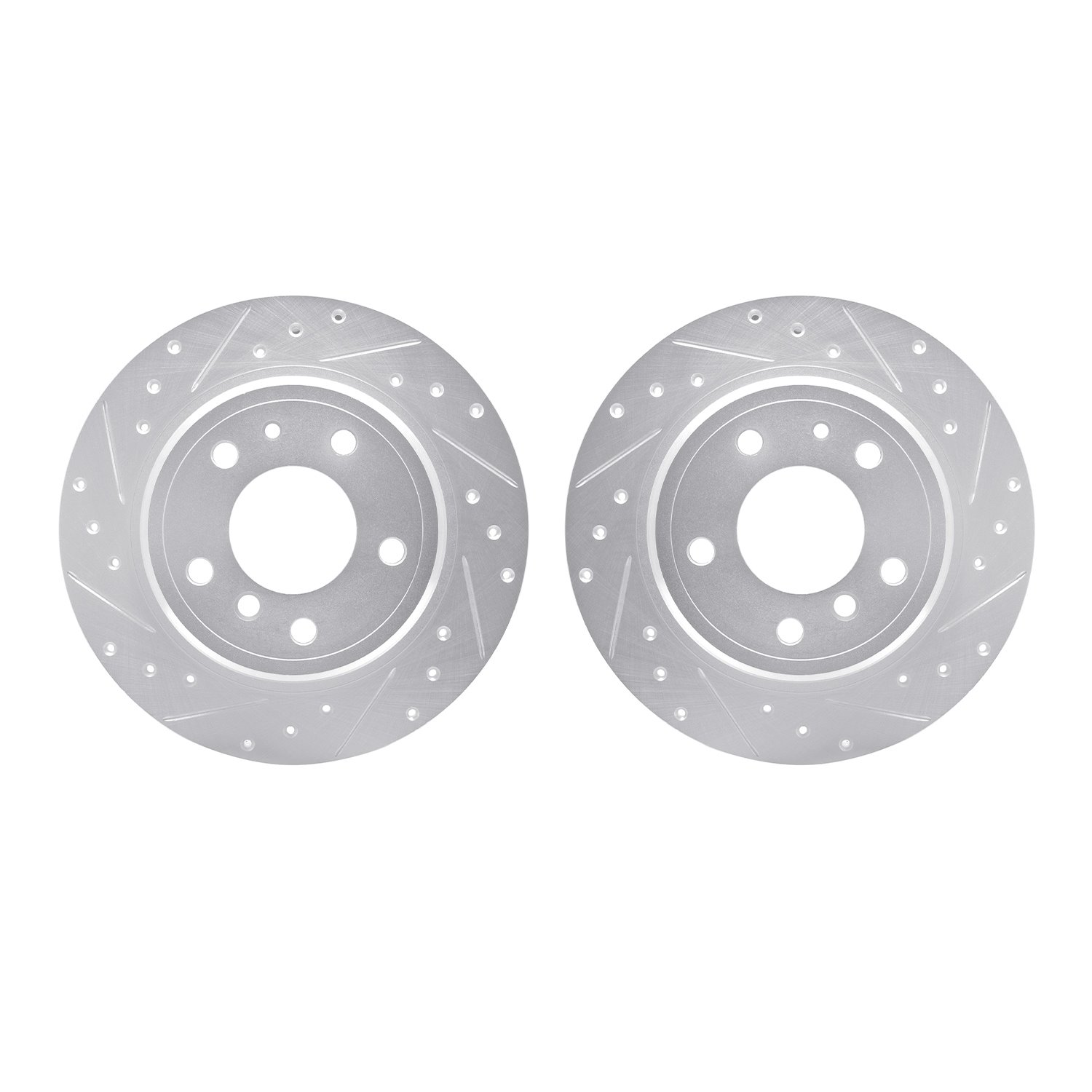 7002-31092 Drilled/Slotted Brake Rotors [Silver], 1989-1995 BMW, Position: Rear