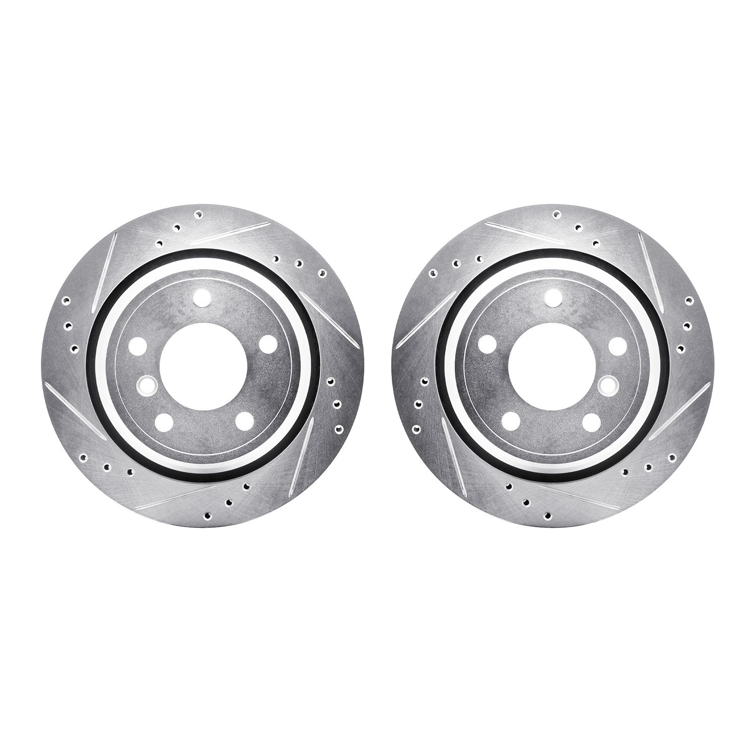 7002-31093 Drilled/Slotted Brake Rotors [Silver], 1996-2003 BMW, Position: Rear