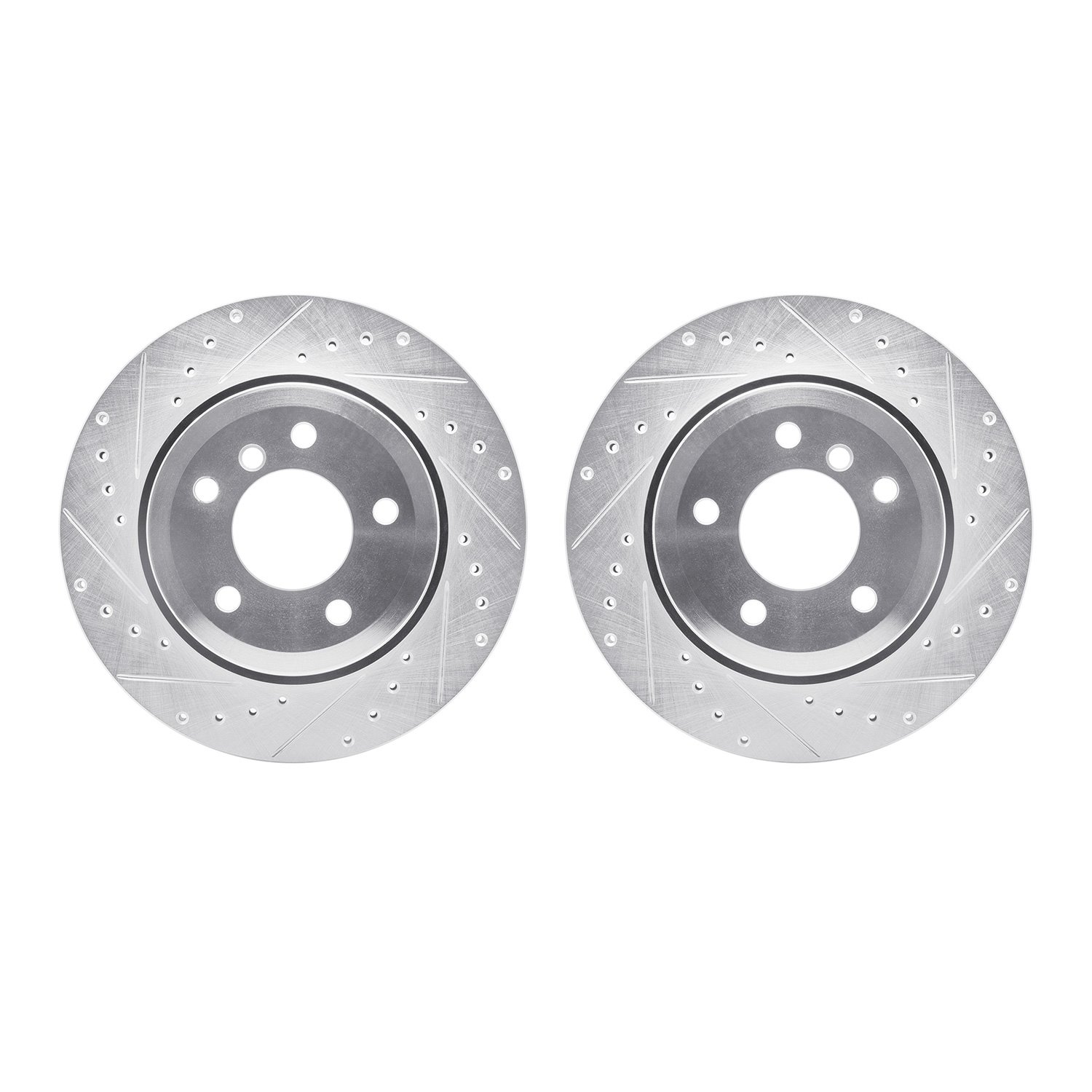 7002-31095 Drilled/Slotted Brake Rotors [Silver], 2006-2010 BMW, Position: Rear