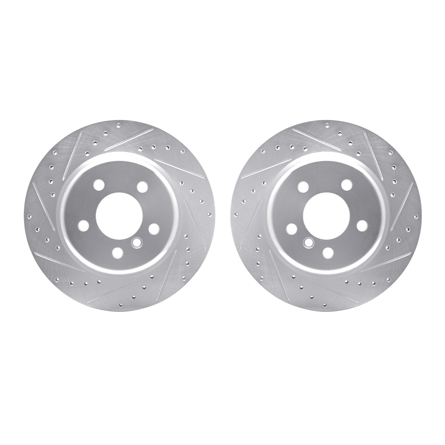 7002-31096 Drilled/Slotted Brake Rotors [Silver], 2011-2016 BMW, Position: Rear