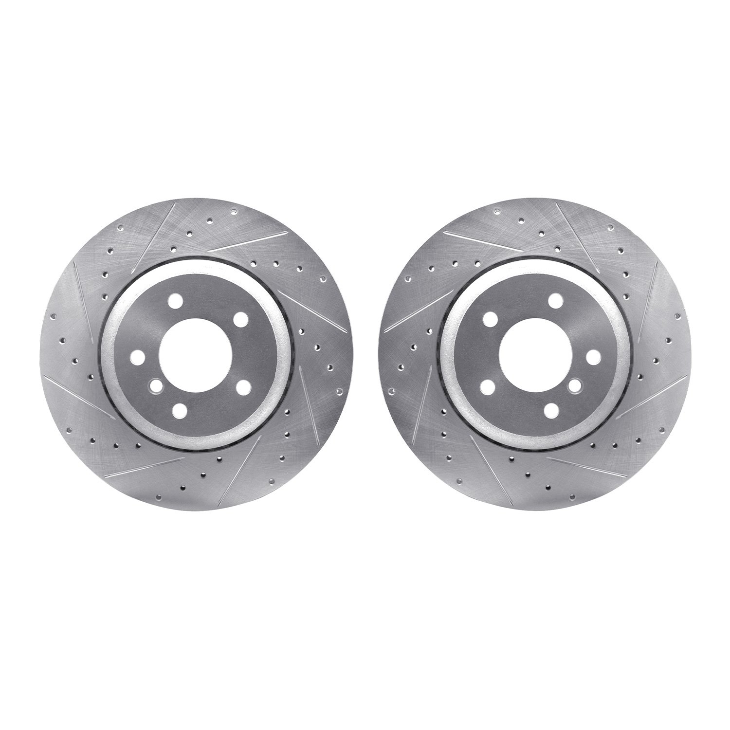 7002-31097 Drilled/Slotted Brake Rotors [Silver], 2004-2010 BMW, Position: Rear
