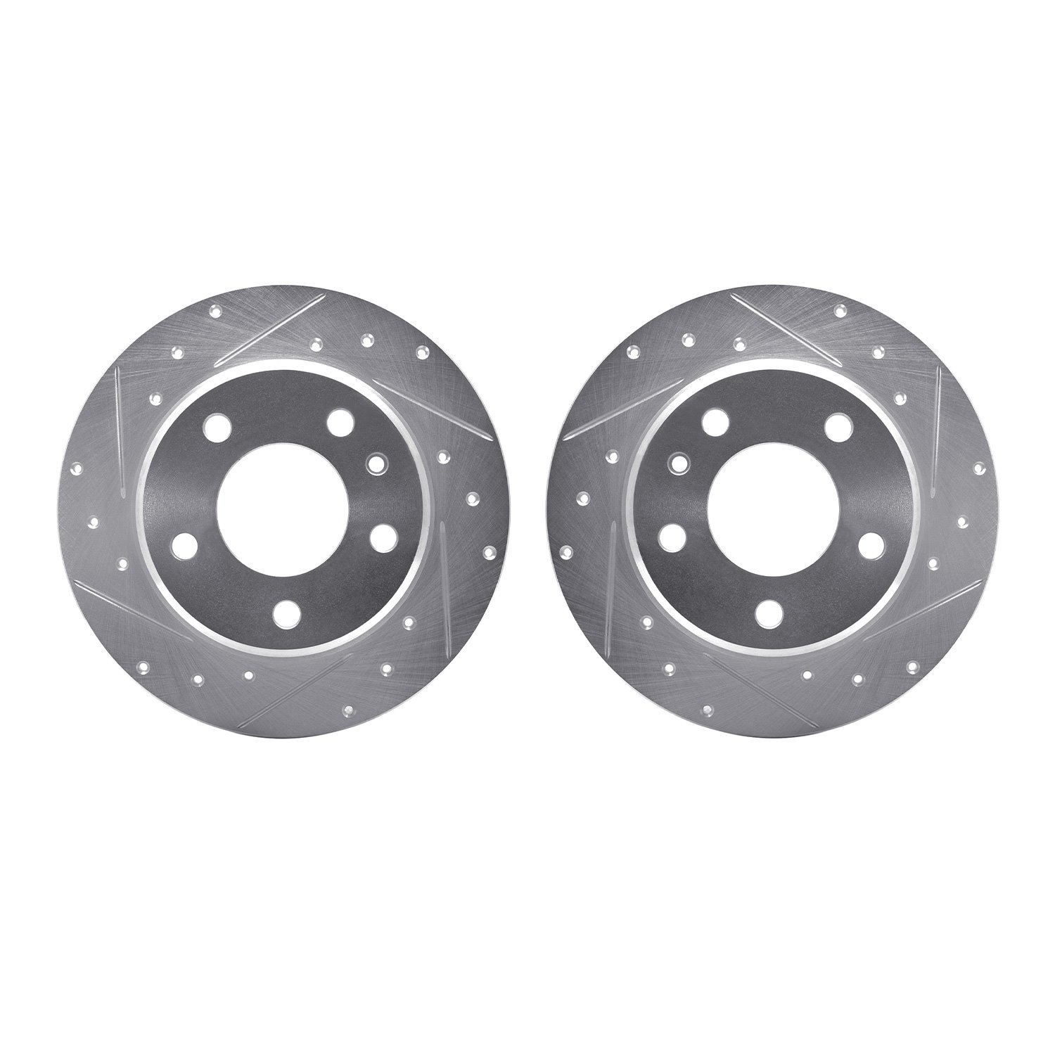 7002-31101 Drilled/Slotted Brake Rotors [Silver], 1978-1981 BMW, Position: Rear