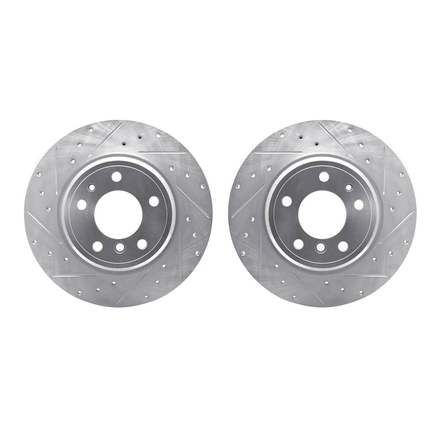 7002-31106 Drilled/Slotted Brake Rotors [Silver], 1991-2001 BMW, Position: Rear