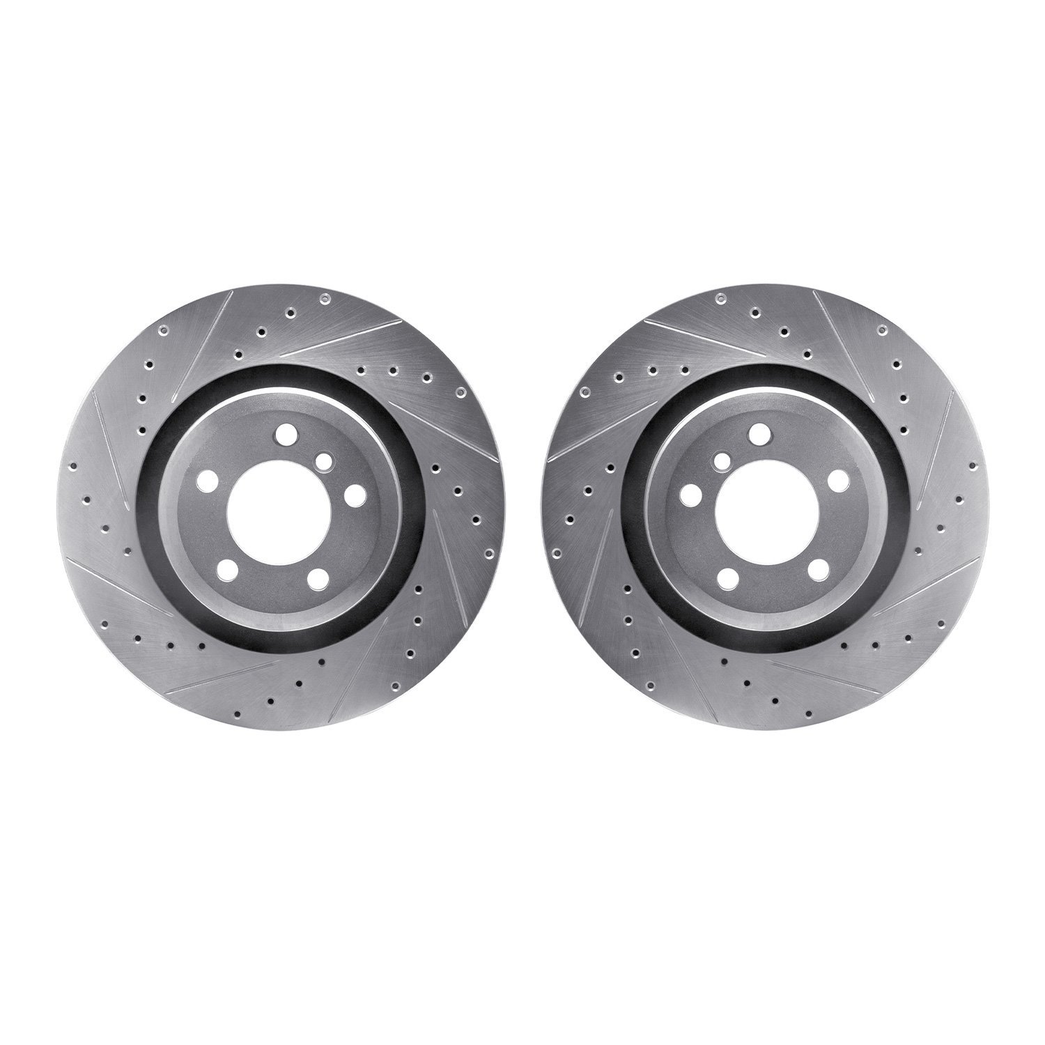 7002-31110 Drilled/Slotted Brake Rotors [Silver], 2007-2008 BMW, Position: Rear