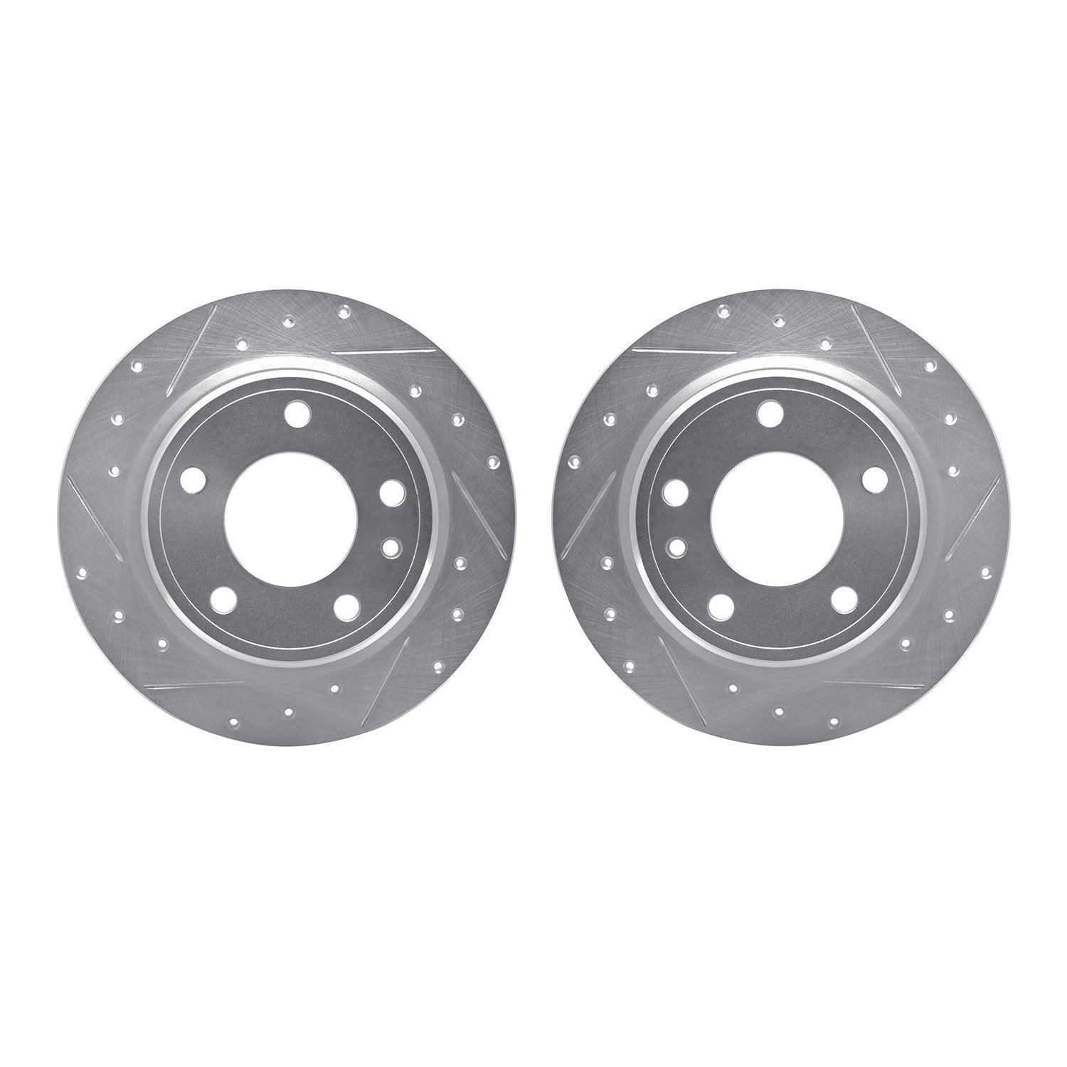 7002-31111 Drilled/Slotted Brake Rotors [Silver], 1988-1991 BMW, Position: Rear