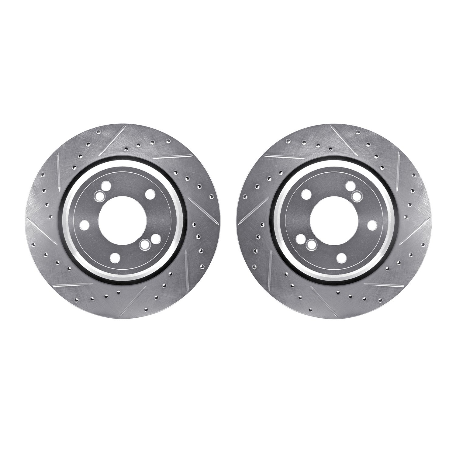7002-31113 Drilled/Slotted Brake Rotors [Silver], 2000-2006 BMW, Position: Rear