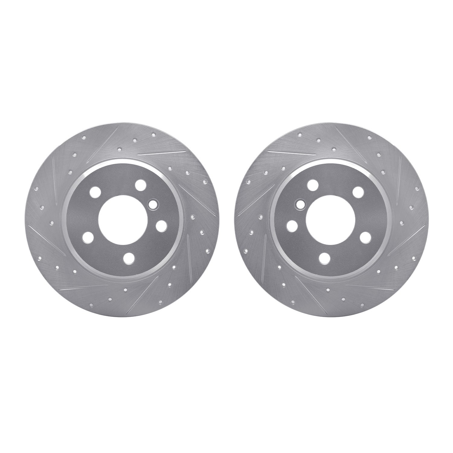 7002-31118 Drilled/Slotted Brake Rotors [Silver], 2000-2006 BMW, Position: Rear