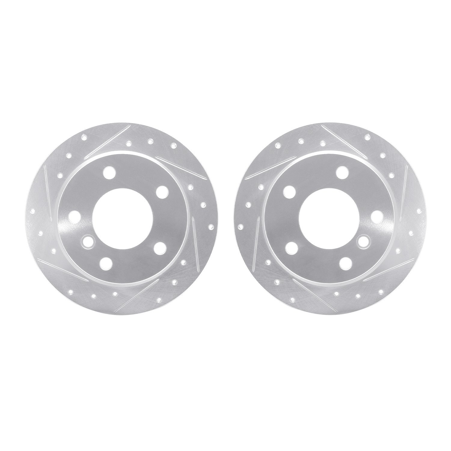 7002-31123 Drilled/Slotted Brake Rotors [Silver], 1996-2002 BMW, Position: Rear