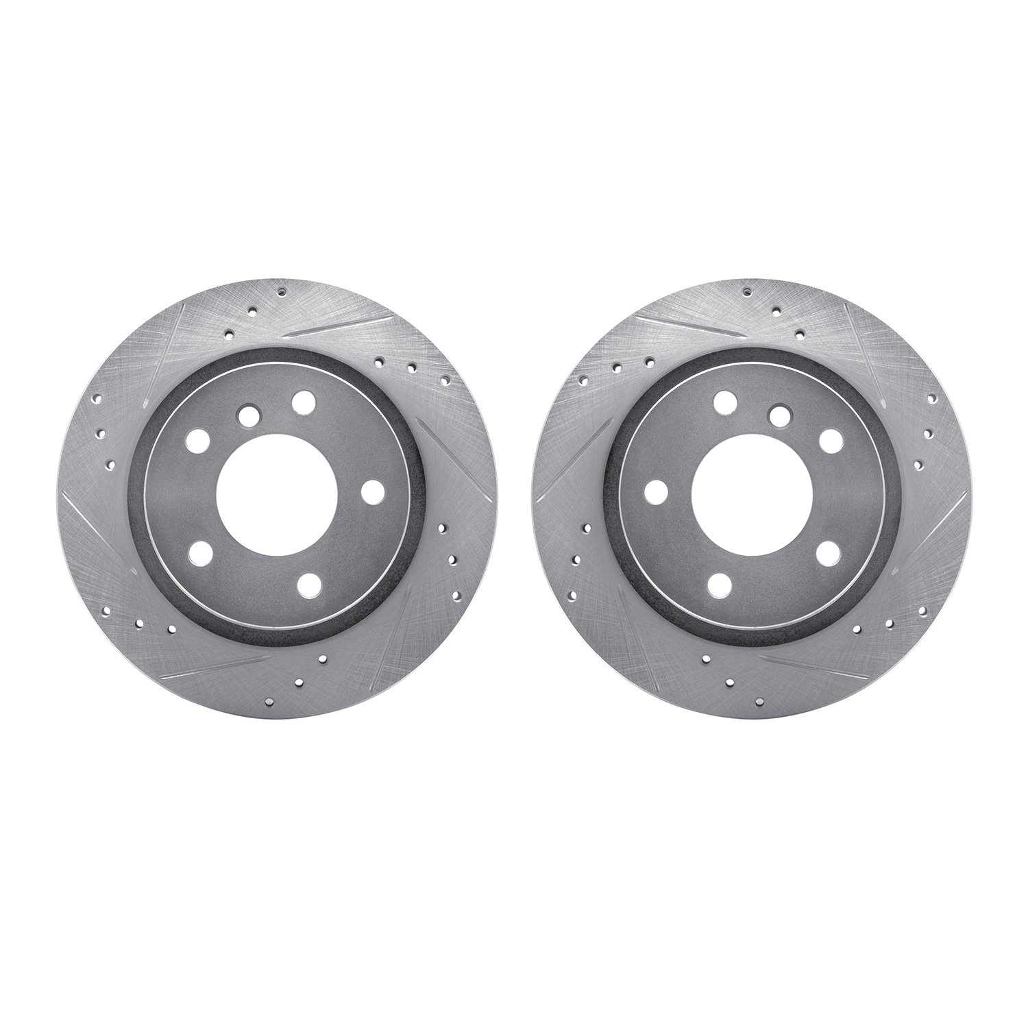 7002-31125 Drilled/Slotted Brake Rotors [Silver], 2003-2008 BMW, Position: Rear