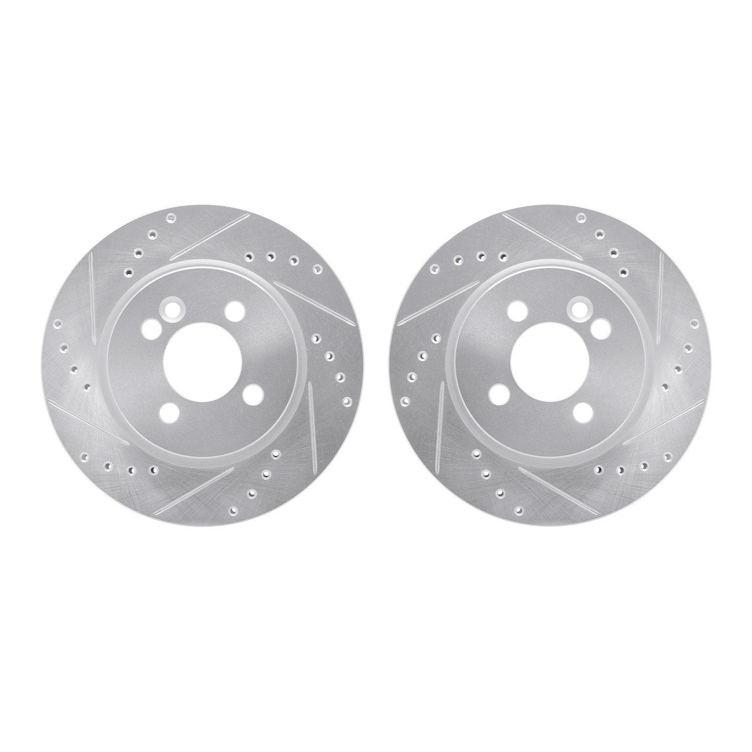7002-32000 Drilled/Slotted Brake Rotors [Silver], 2002-2008 Mini, Position: Front
