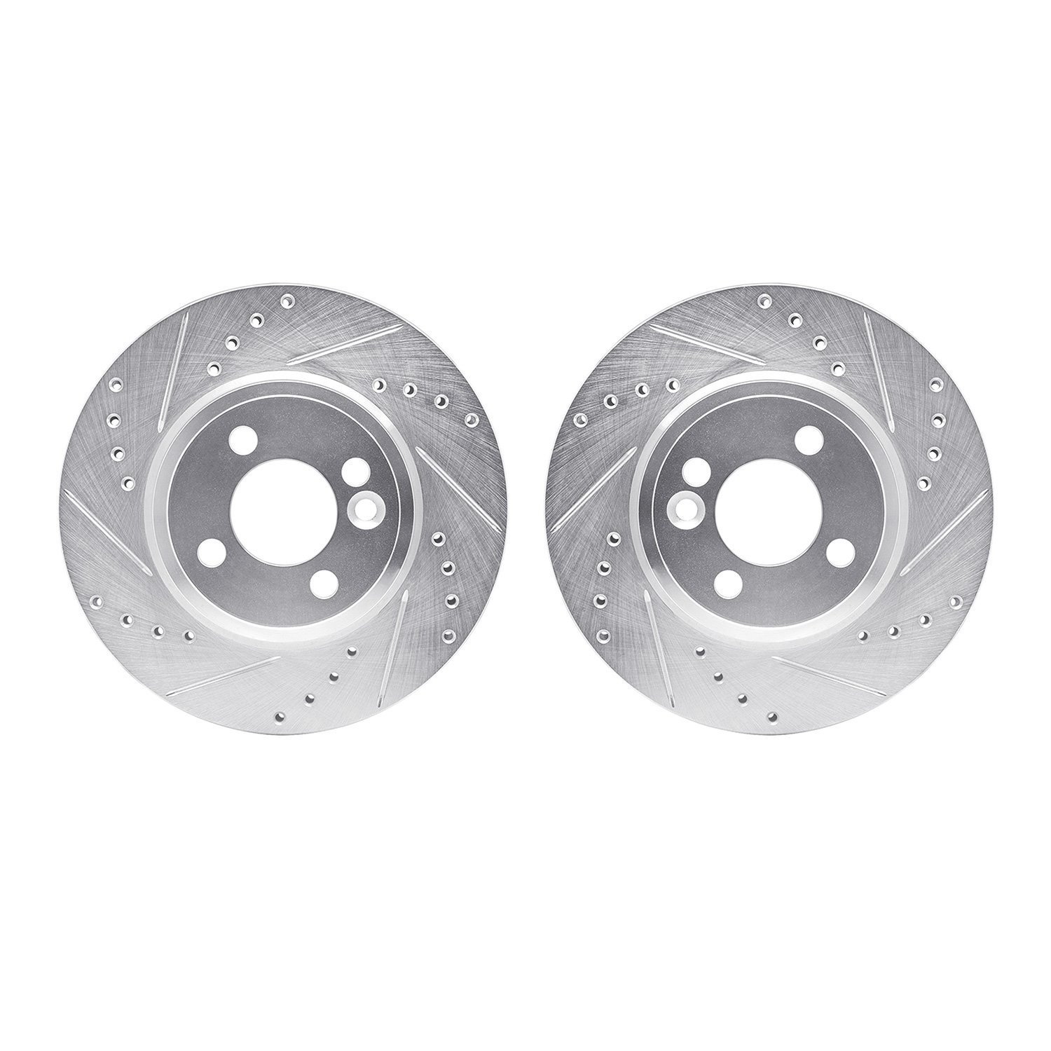7002-32002 Drilled/Slotted Brake Rotors [Silver], 2007-2015 Mini, Position: Front