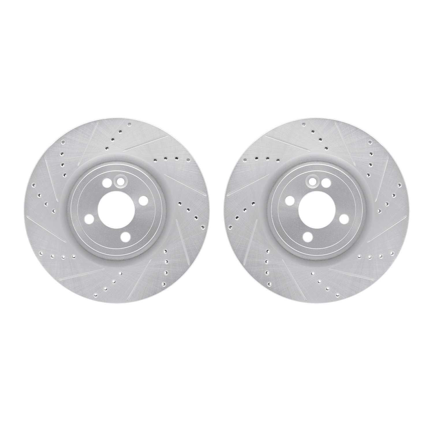7002-32006 Drilled/Slotted Brake Rotors [Silver], 2013-2013 Mini, Position: Front