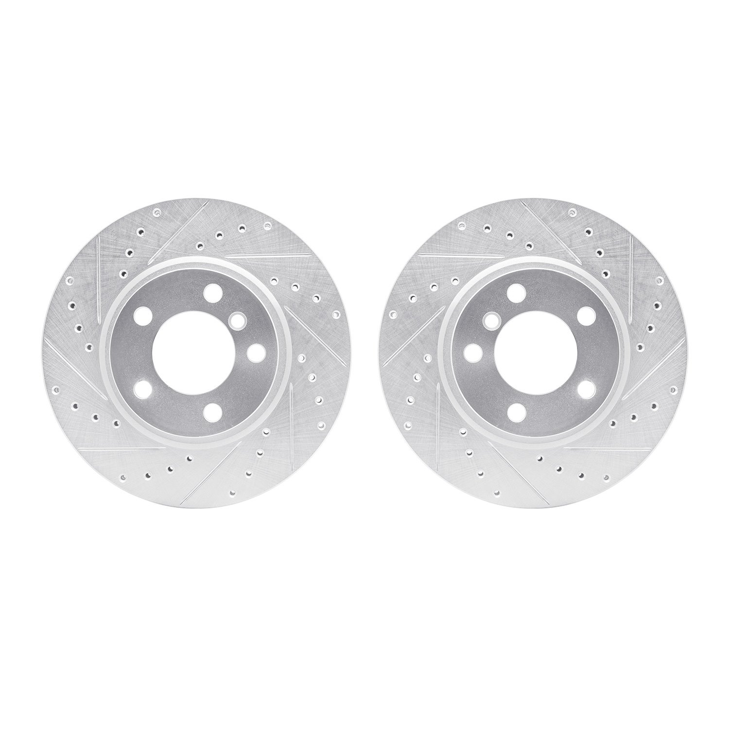 7002-32013 Drilled/Slotted Brake Rotors [Silver], 2011-2016 Mini, Position: Front