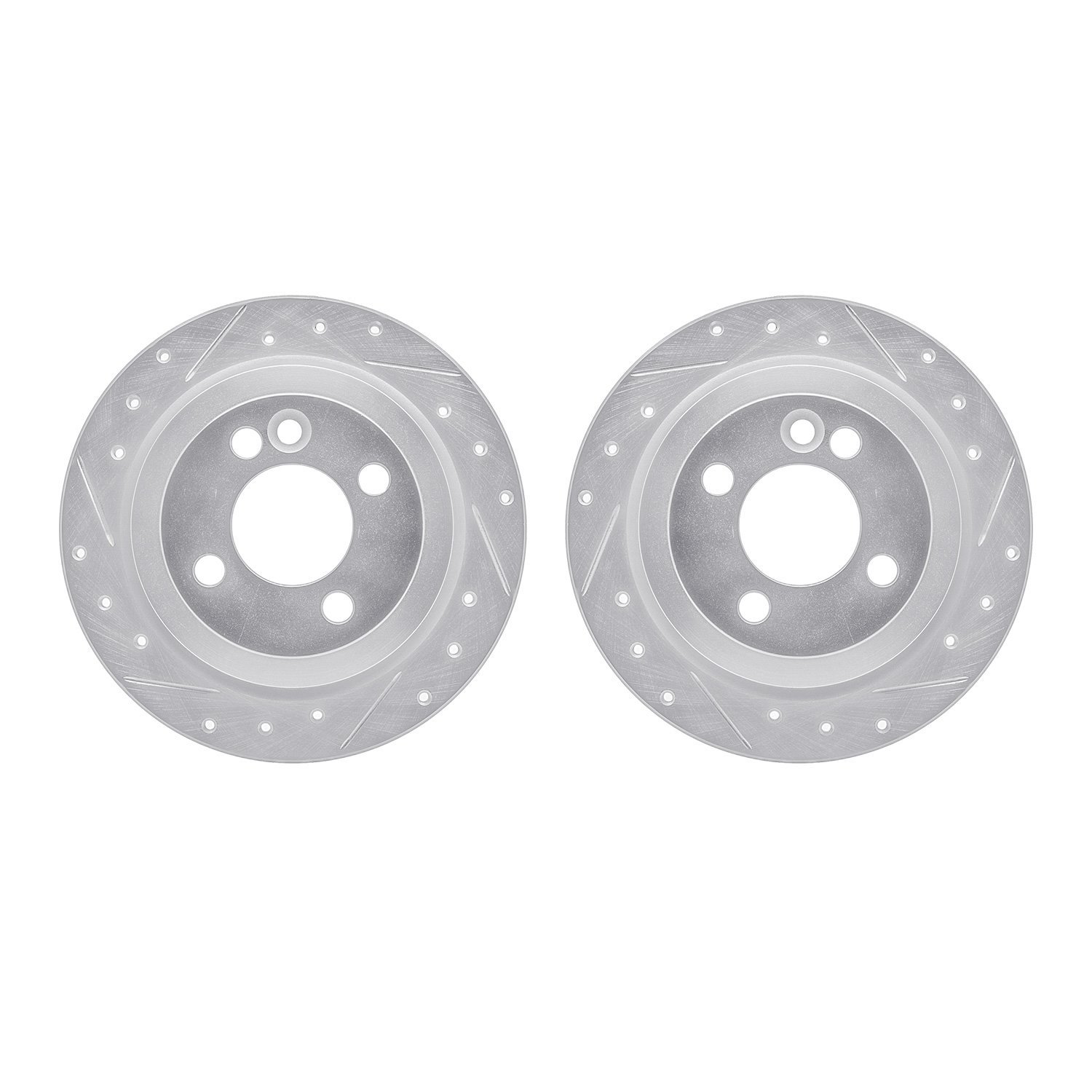 7002-32015 Drilled/Slotted Brake Rotors [Silver], 2002-2015 Mini, Position: Rear