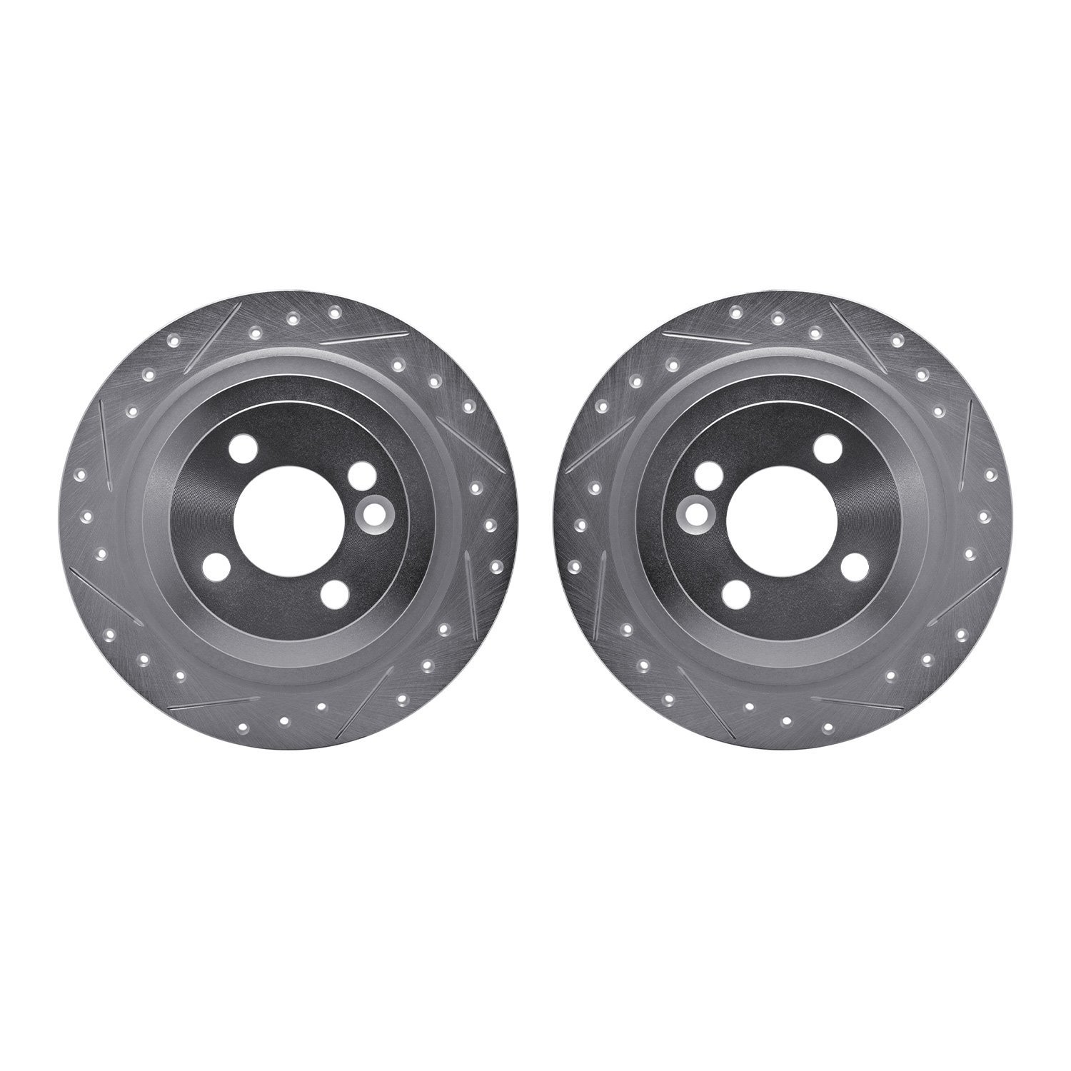 7002-32017 Drilled/Slotted Brake Rotors [Silver], 2009-2014 Mini, Position: Rear