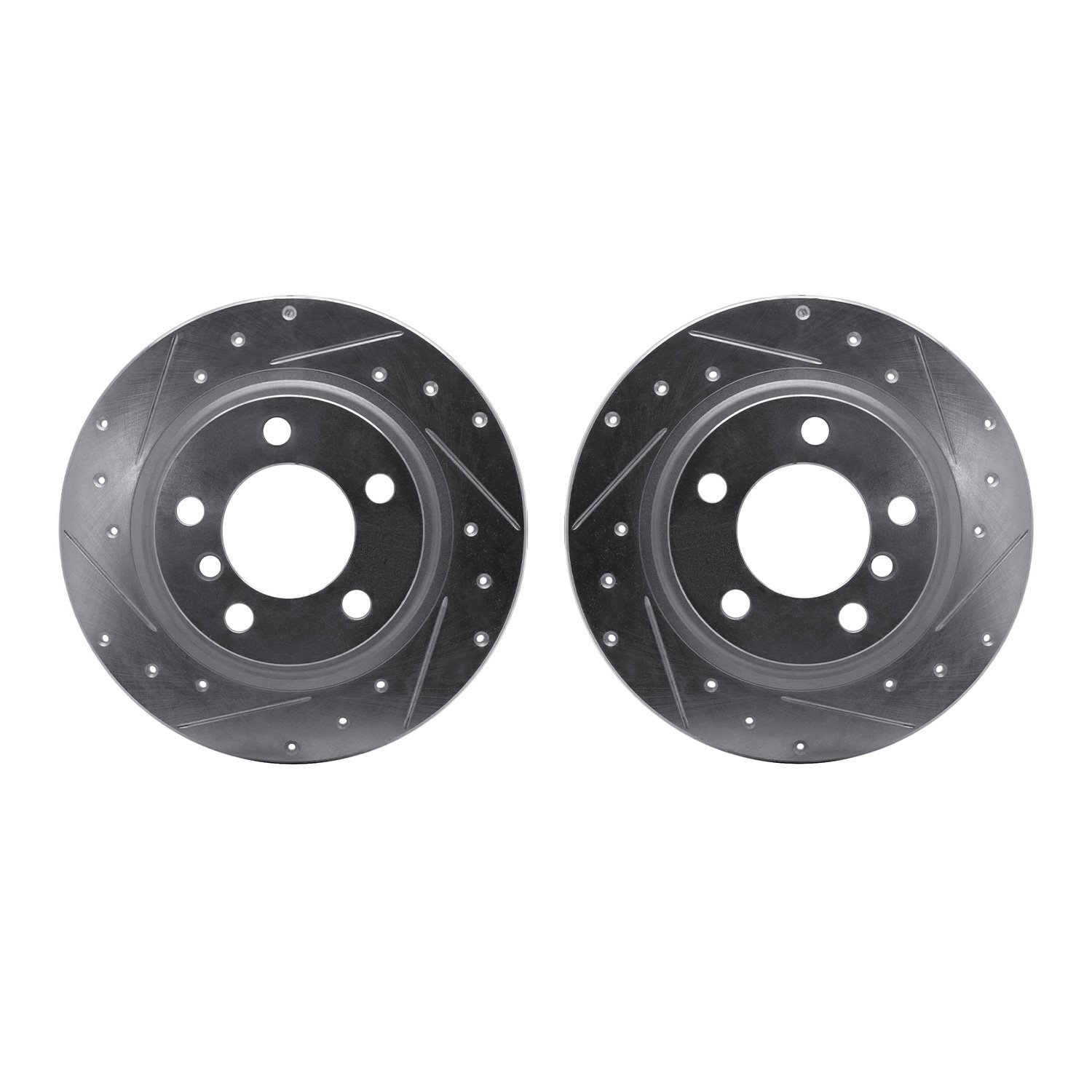 7002-32020 Drilled/Slotted Brake Rotors [Silver], 2013-2016 Mini, Position: Rear