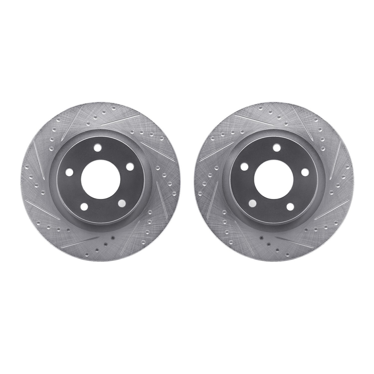 7002-39000 Drilled/Slotted Brake Rotors [Silver], Fits Select Multiple Makes/Models, Position: Front