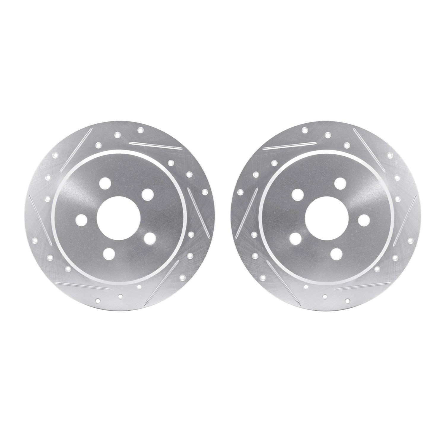 7002-39028 Drilled/Slotted Brake Rotors [Silver], 1995-2003 Mopar, Position: Rear