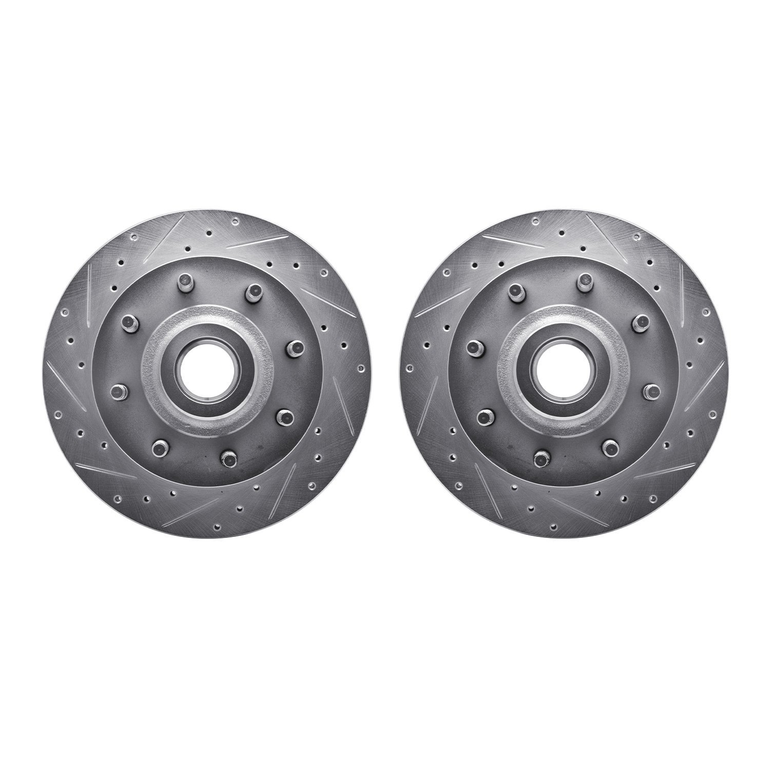 7002-40026 Drilled/Slotted Brake Rotors [Silver], 1998-2003 Mopar, Position: Front